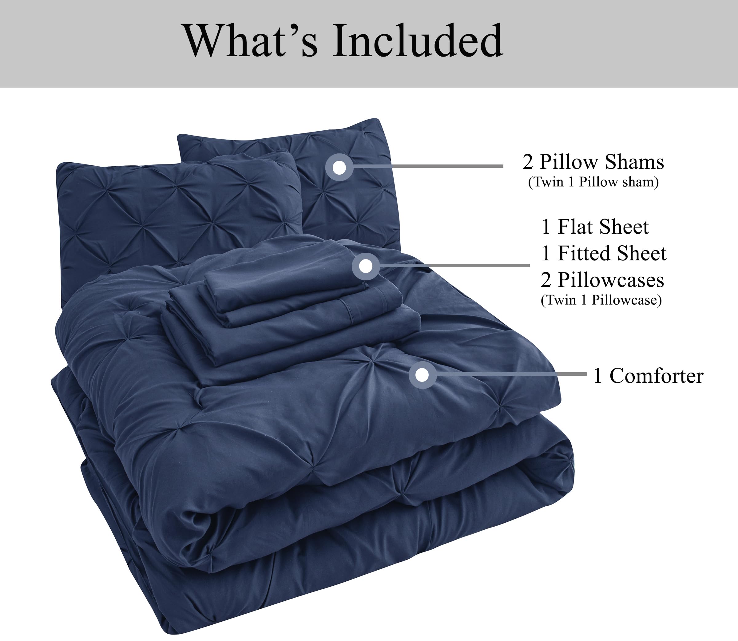 Foto 7 | Juego De Edredón Lane Linen Queen Con Sábanas, 7 Piezas, Cama En Bolsa - Venta Internacional.