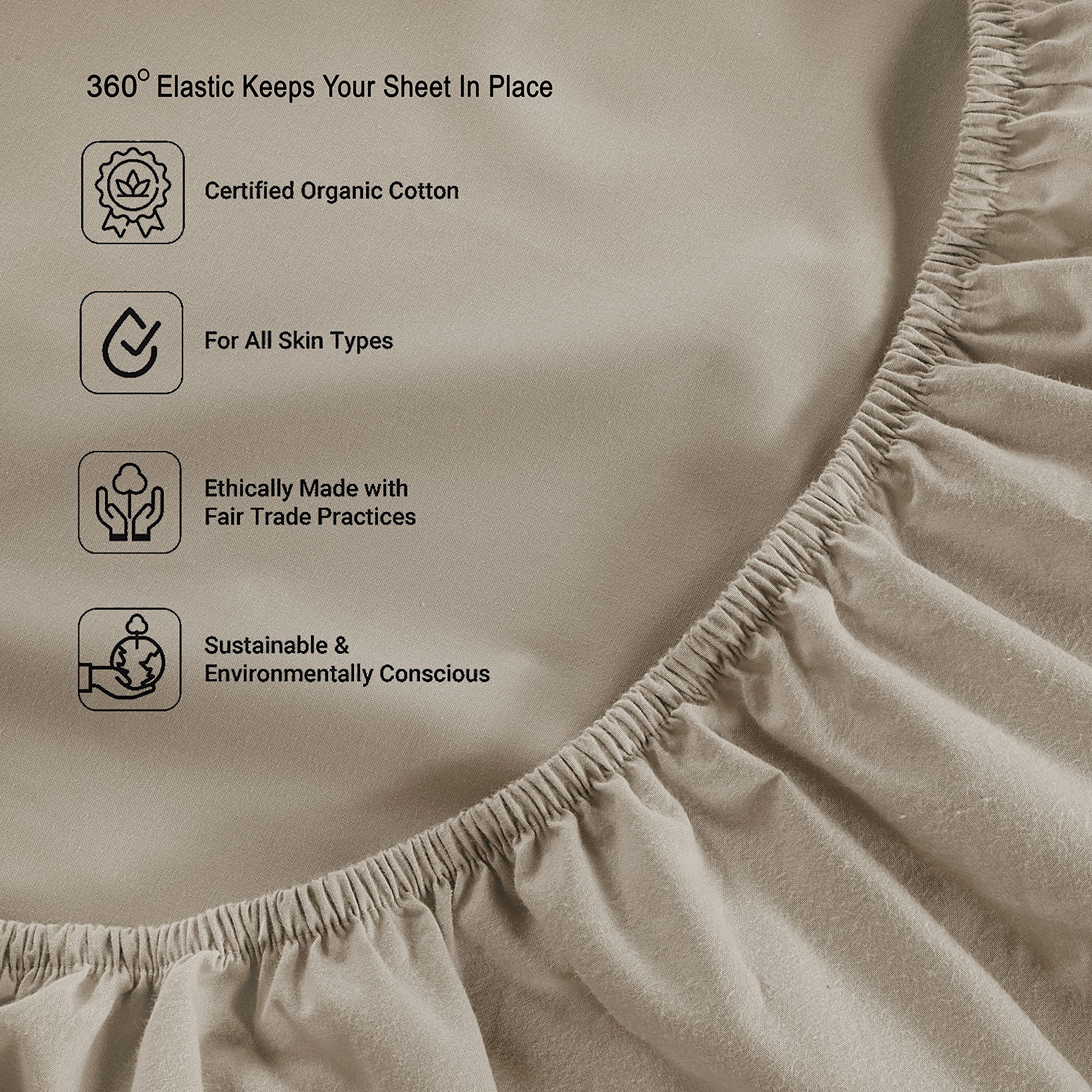 Foto 5 | Sábana Bajera Lane Linen Queen, 100% Algodón Orgánico - Venta Internacional.