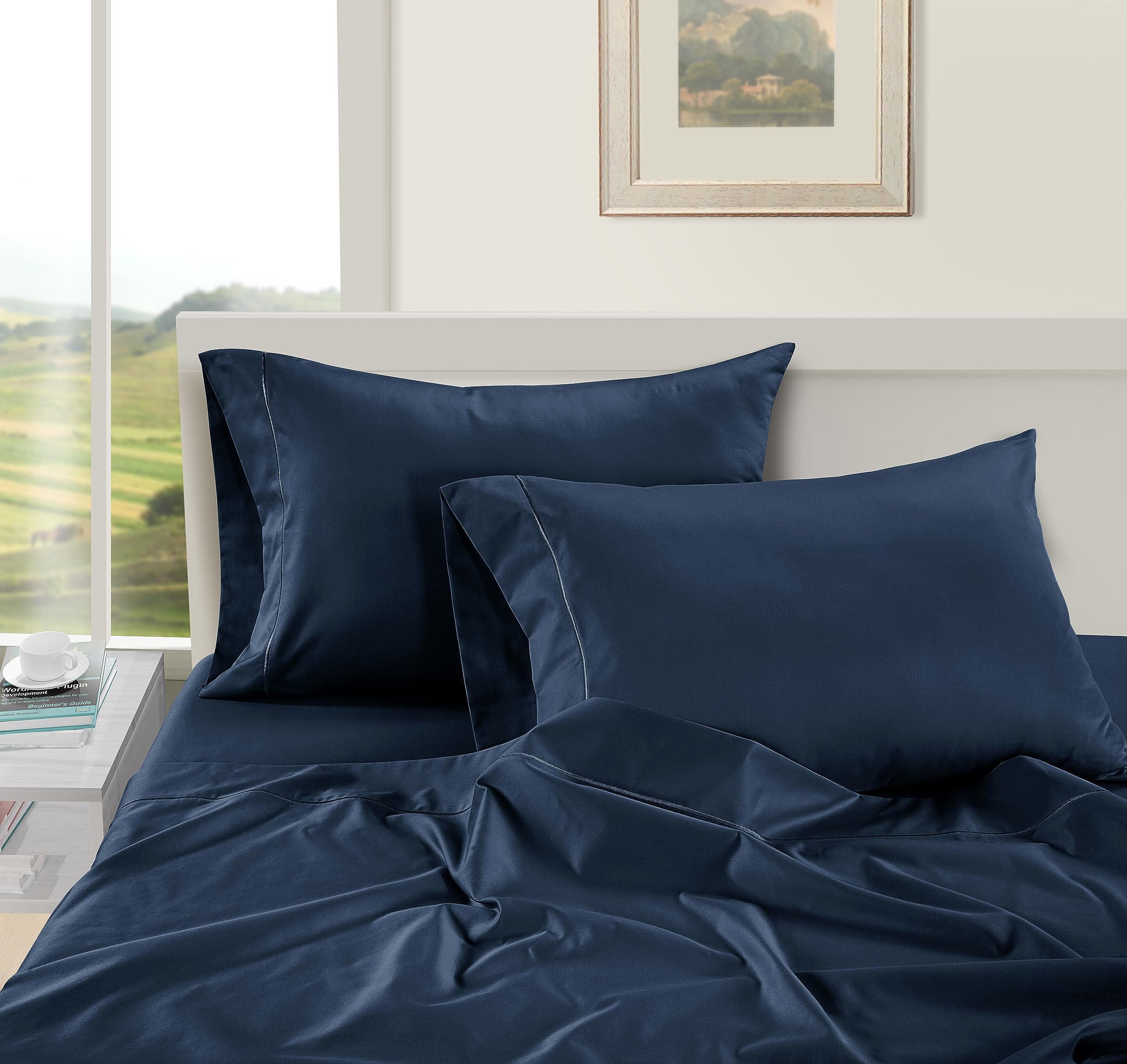 Foto 4 pulgar | Sábanas Lane Linen 100% Algodón Egipcio 1000 Hilos King Blue - Venta Internacional.