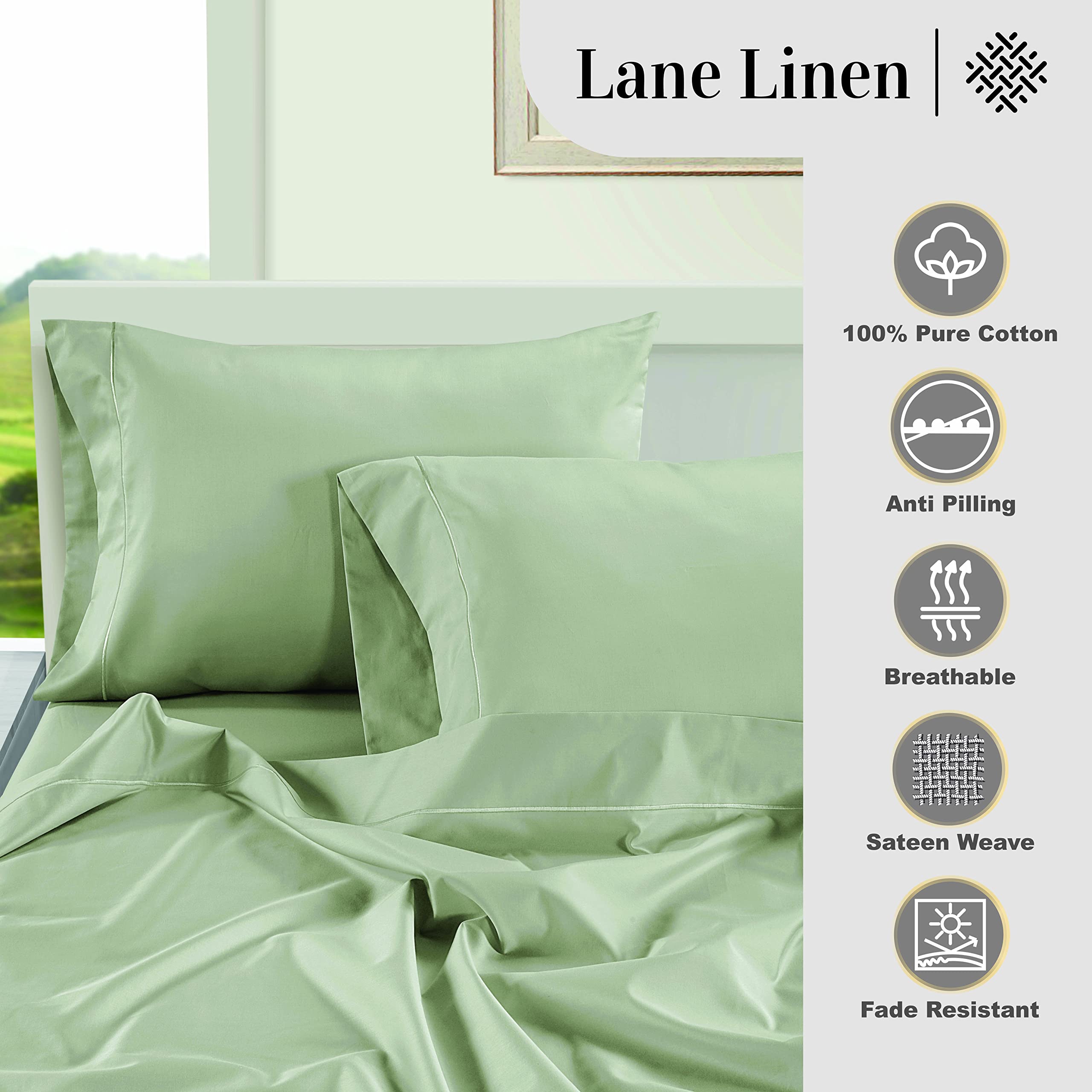 Foto 5 | Sábanas Lane Linen De Lujo, 100% Algodón Egipcio, 1000 Hilos - Venta Internacional.