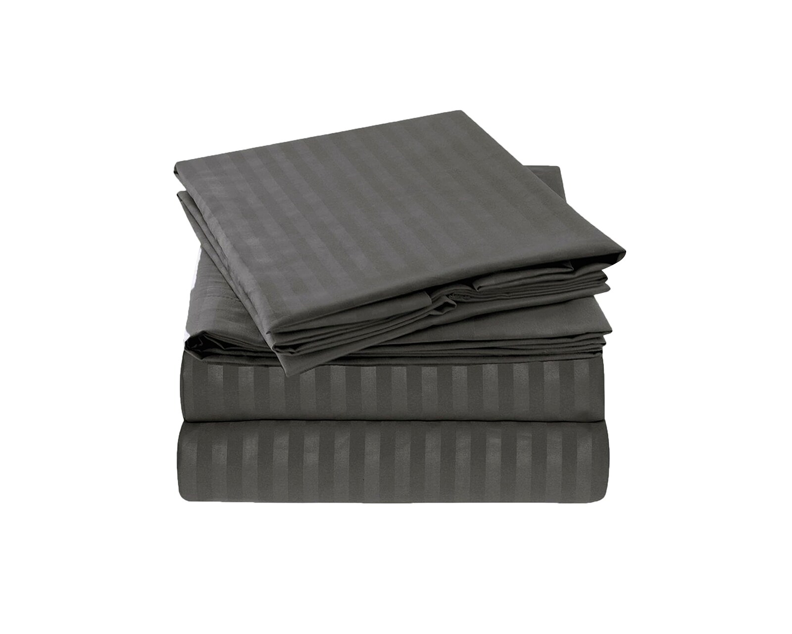 Juego De Sabanas Hipoalergénicas Matrimoniales 4 Piezas Rayas Gris  Bluelander $369