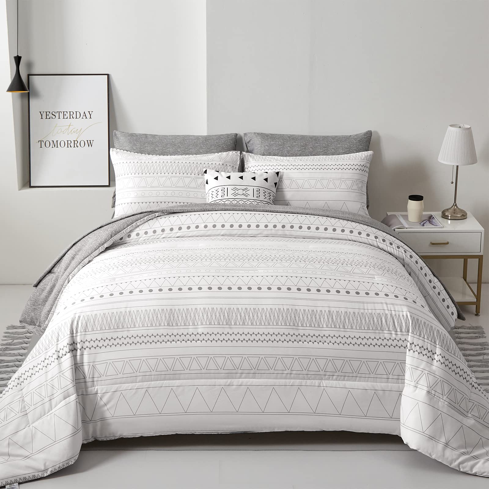 Juego De Edredón Wongs Bedding Boho Queen, Tamaño 7 Piezas - Venta Internacional.