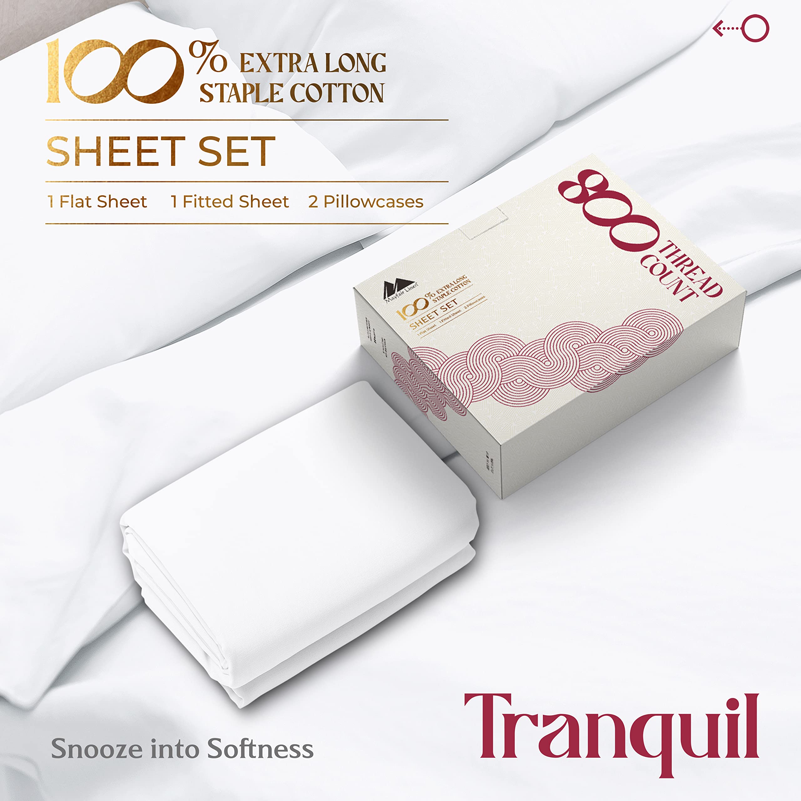 Foto 4 | Juego De Sábanas Mayfair Linen De Algodón Egipcio De 800 Hilos - Venta Internacional.