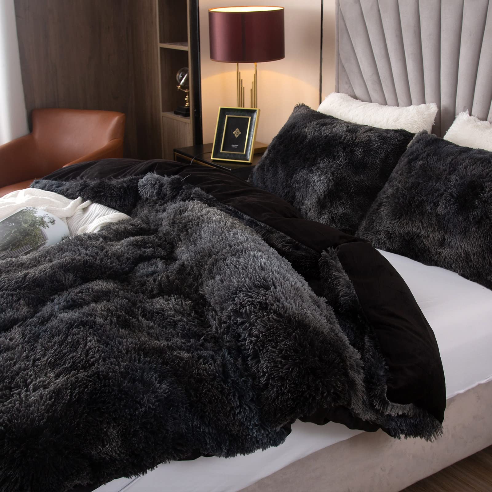 Foto 3 pulgar | Juego De Funda De Edredón Emme Luxury Fuzzy Queen Size Fluffy Comforte - Venta Internacional.