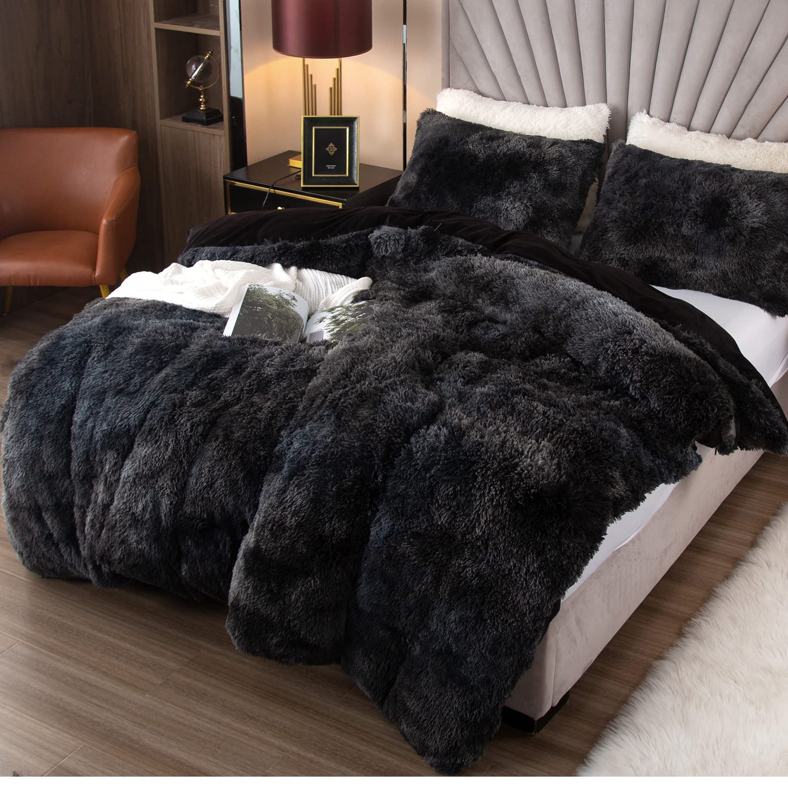 Foto 4 pulgar | Juego De Funda De Edredón Emme Luxury Fuzzy Queen Size Fluffy Comforte - Venta Internacional.