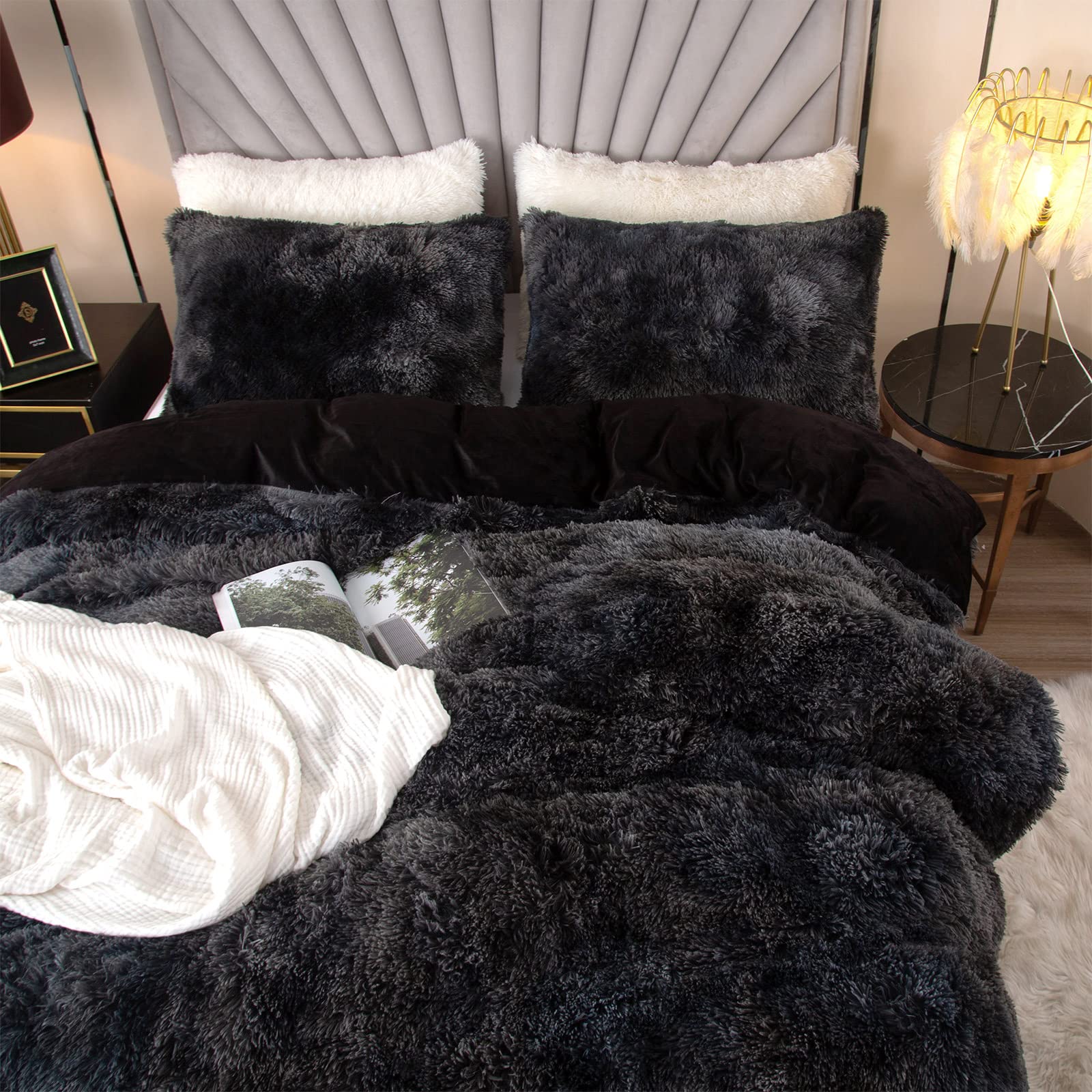 Foto 5 pulgar | Juego De Funda De Edredón Emme Luxury Fuzzy Queen Size Fluffy Comforte - Venta Internacional.