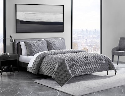 Foto 2 | Set De Colcha Vera Wang Velvet Charcoal - Venta Internacional.