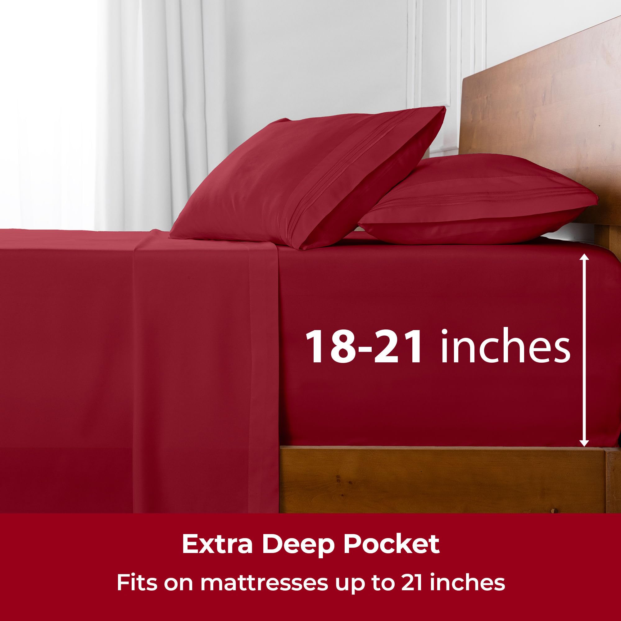 Foto 6 pulgar | Juego De Sábanas Mellanni Extra Deep Pocket California King, 4 Piezas - Venta Internacional.