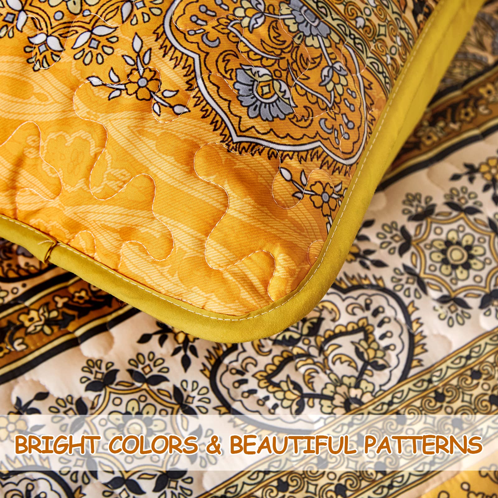 Foto 6 | Edredón Wongs Bedding Amarillo Naranja Bohemian King Con 2 Fundas - Venta Internacional.