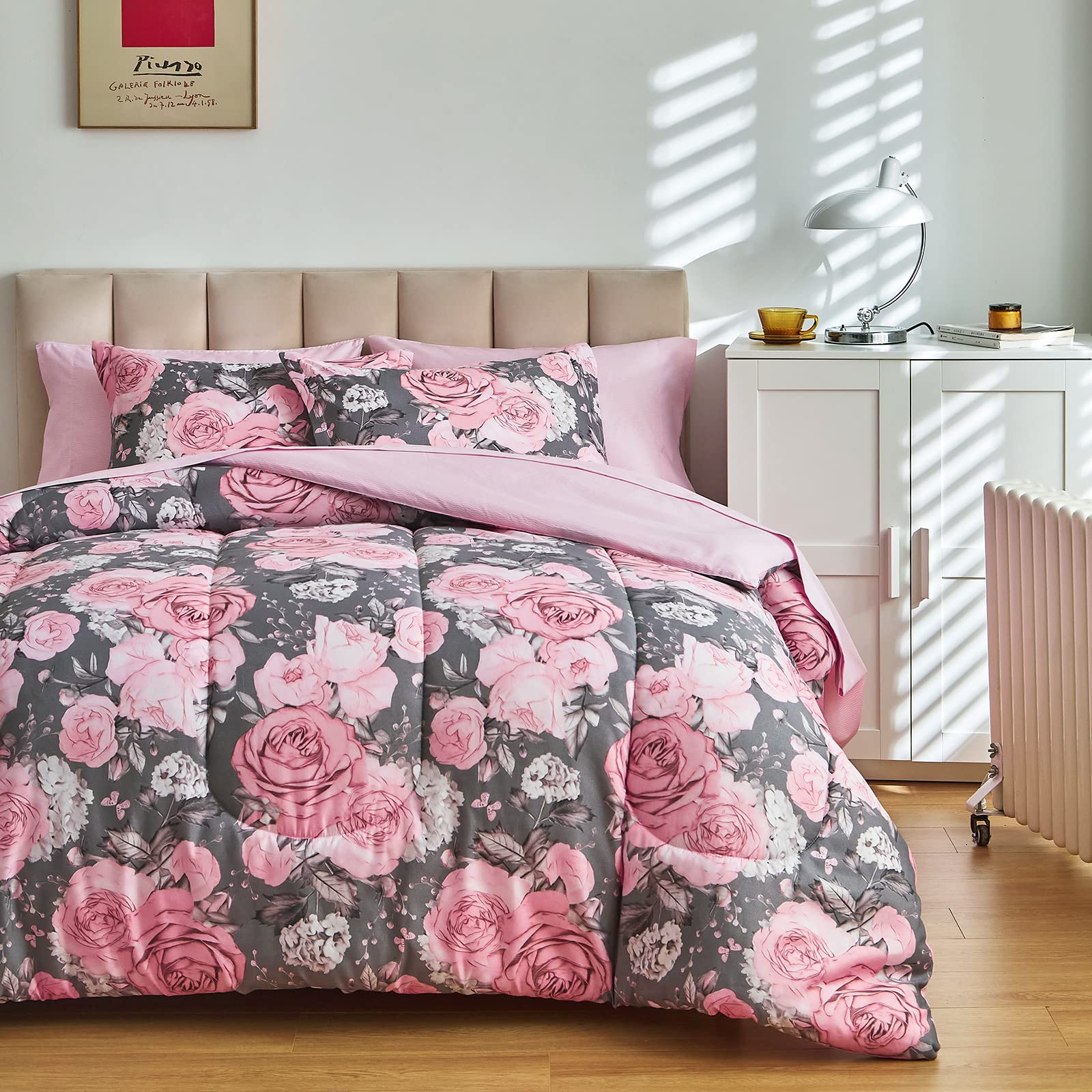 Foto 2 | Juego De Sábanas Bed In A Bag Uozzi Bedding Con Forma De Flor, Tamaño King - Venta Internacional.