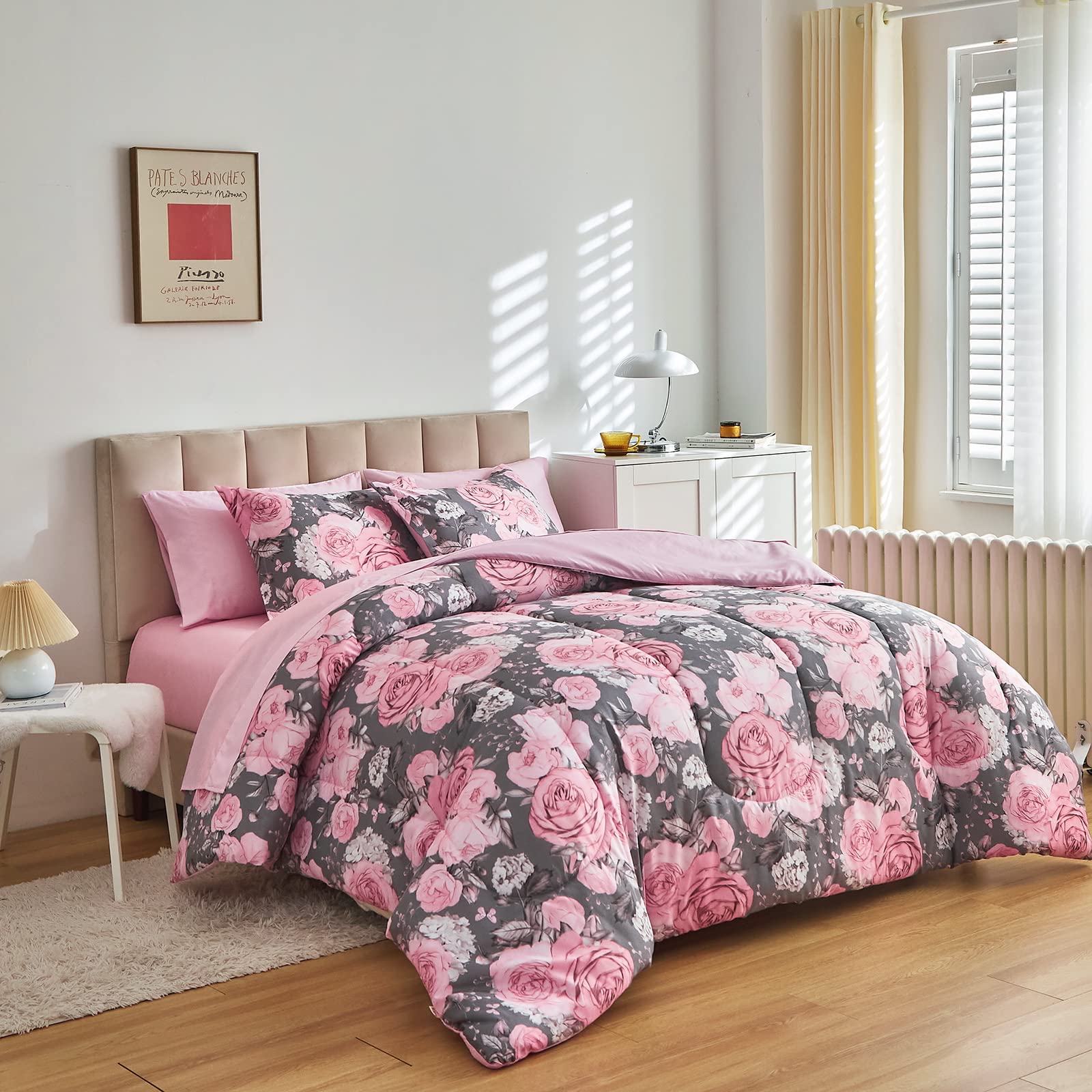 Foto 5 pulgar | Juego De Sábanas Bed In A Bag Uozzi Bedding Con Forma De Flor, Tamaño King - Venta Internacional.