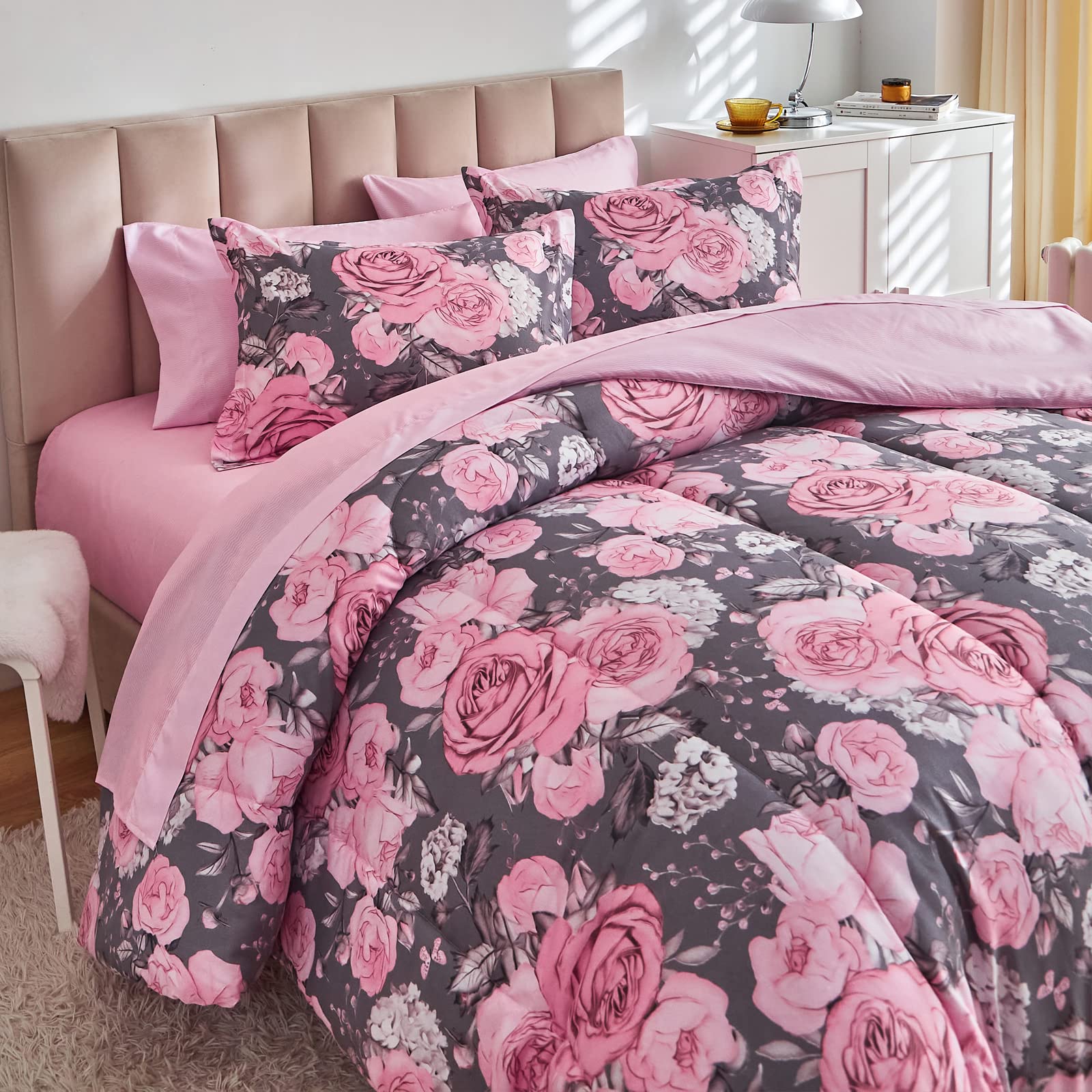 Foto 7 pulgar | Juego De Sábanas Bed In A Bag Uozzi Bedding Con Forma De Flor, Tamaño King - Venta Internacional.