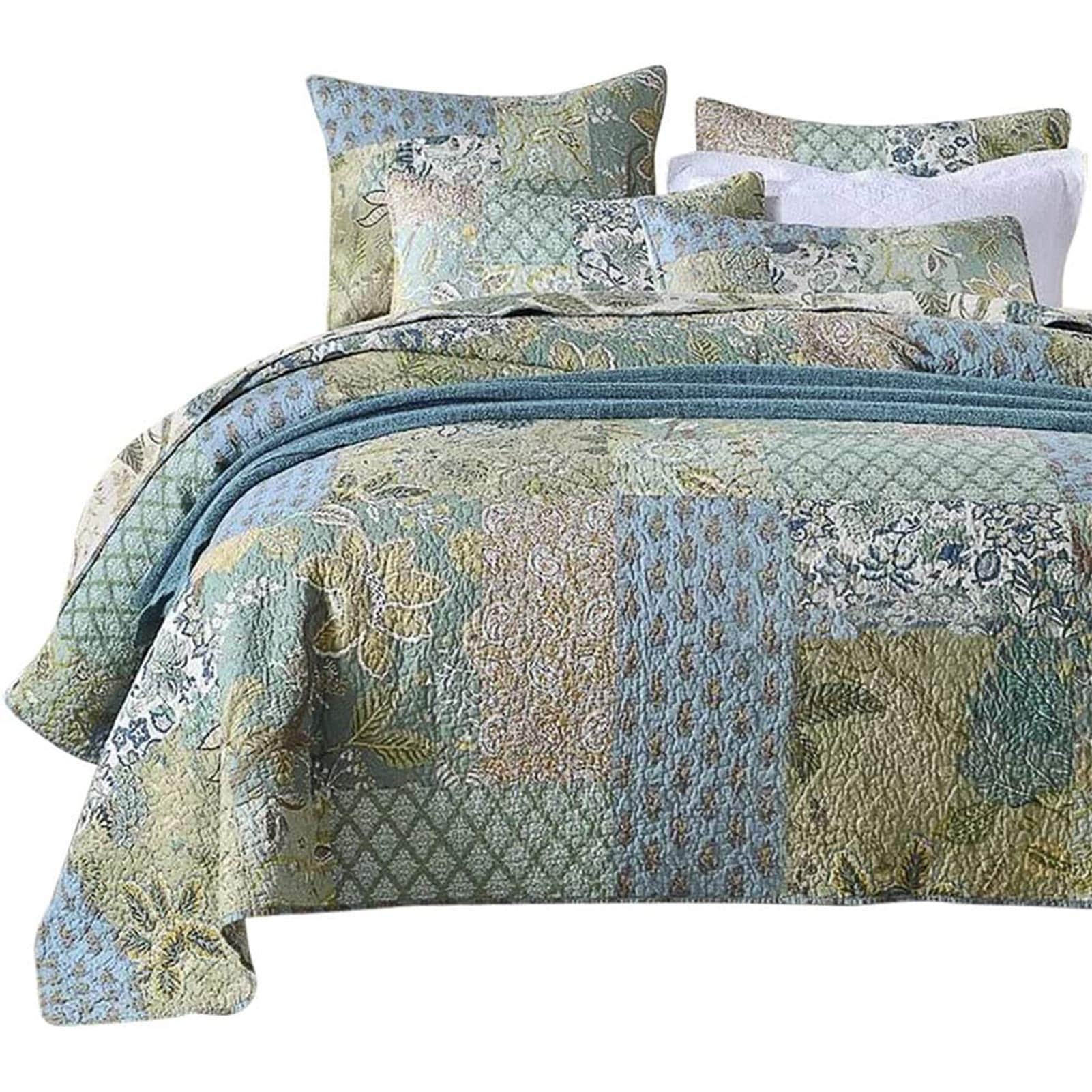 Juego De Colcha Newlake De Algodón Patchwork De 3 Piezas - Venta Internacional. $4,359