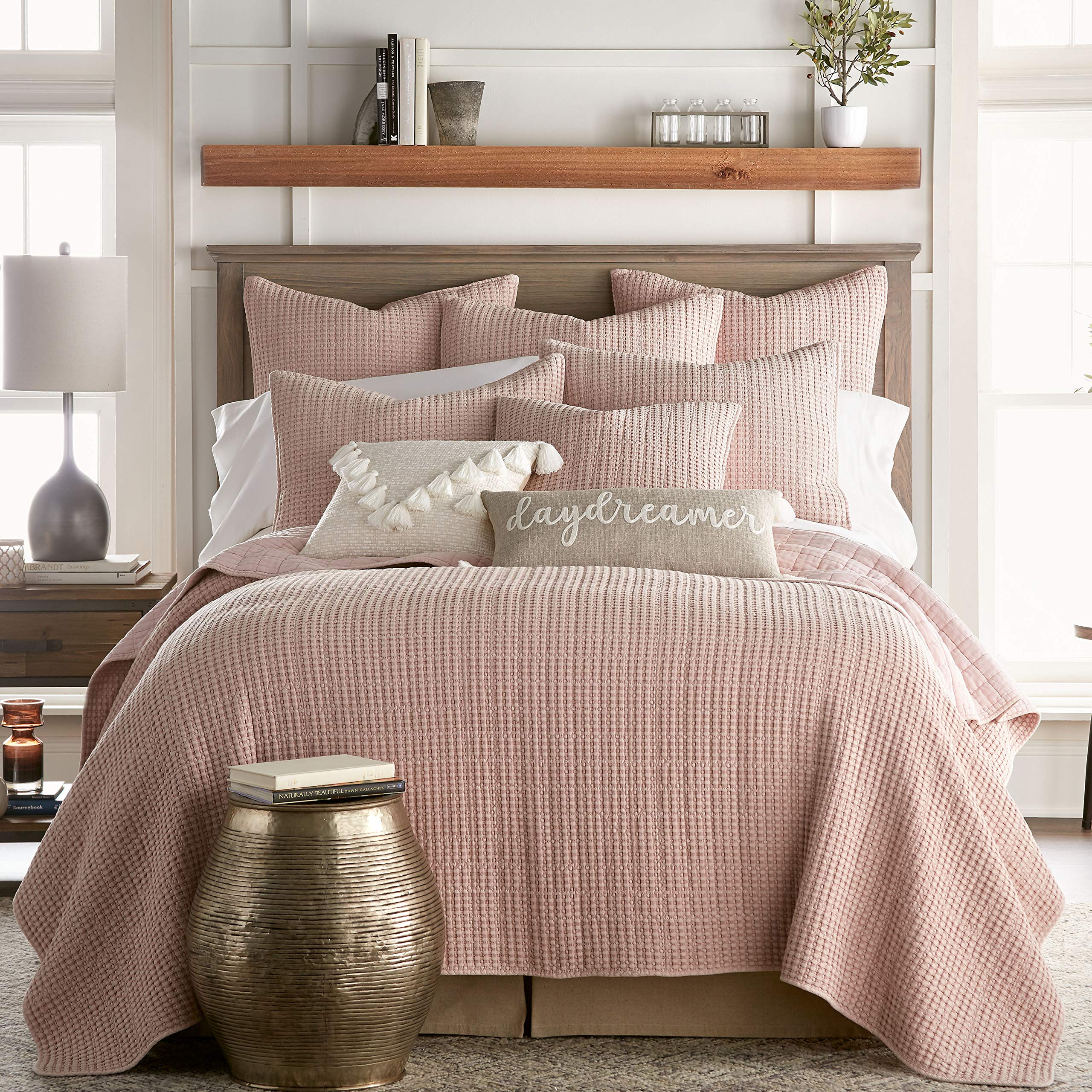 Foto 2 | Juego De Colcha Levtex Home Mills Waffle Blush De Algodón, Doble - Venta Internacional.