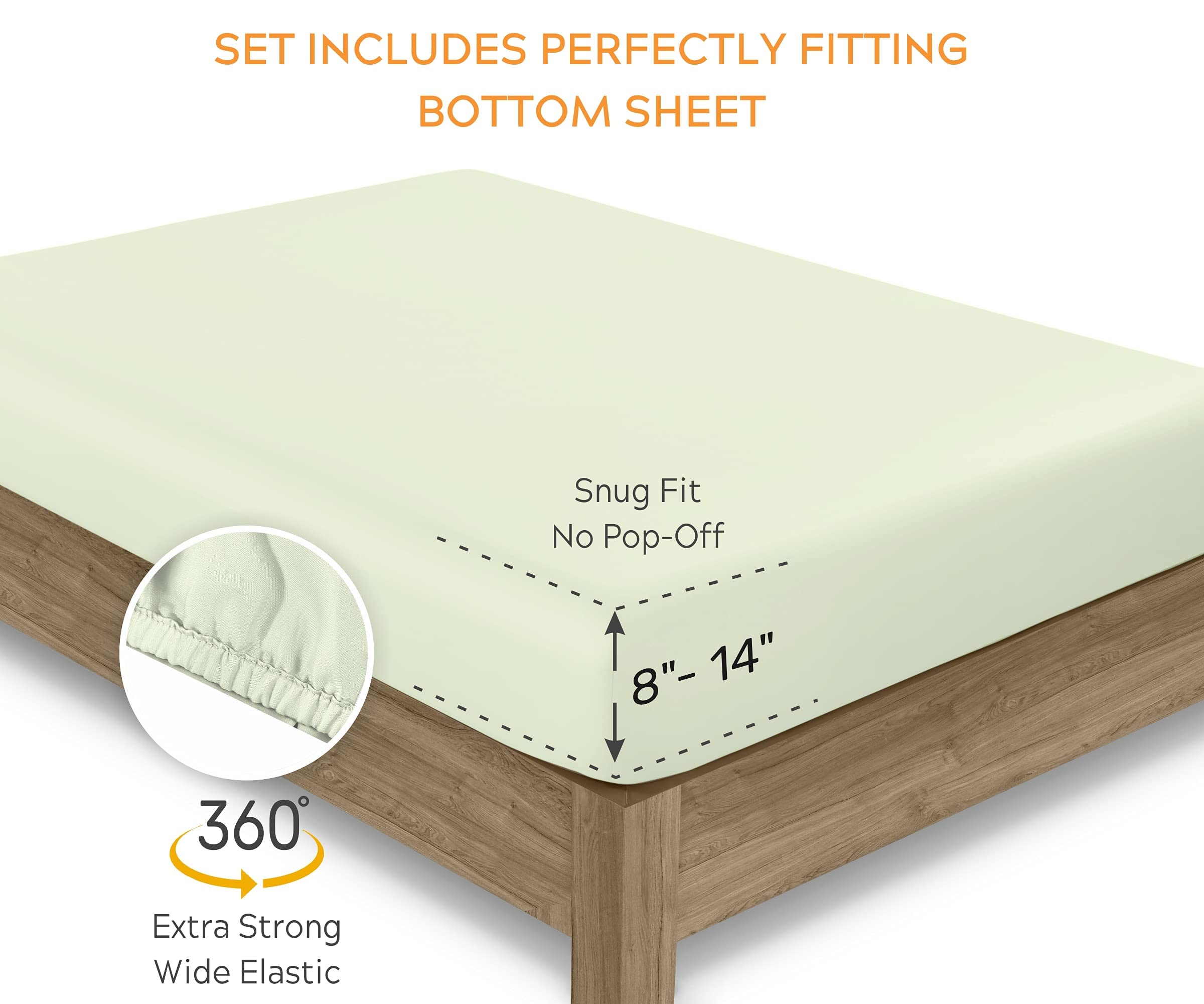 Foto 6 | Juego De Sábanas Sleep Mantra, 100% Algodón Orgánico, Pistacho - Venta Internacional.