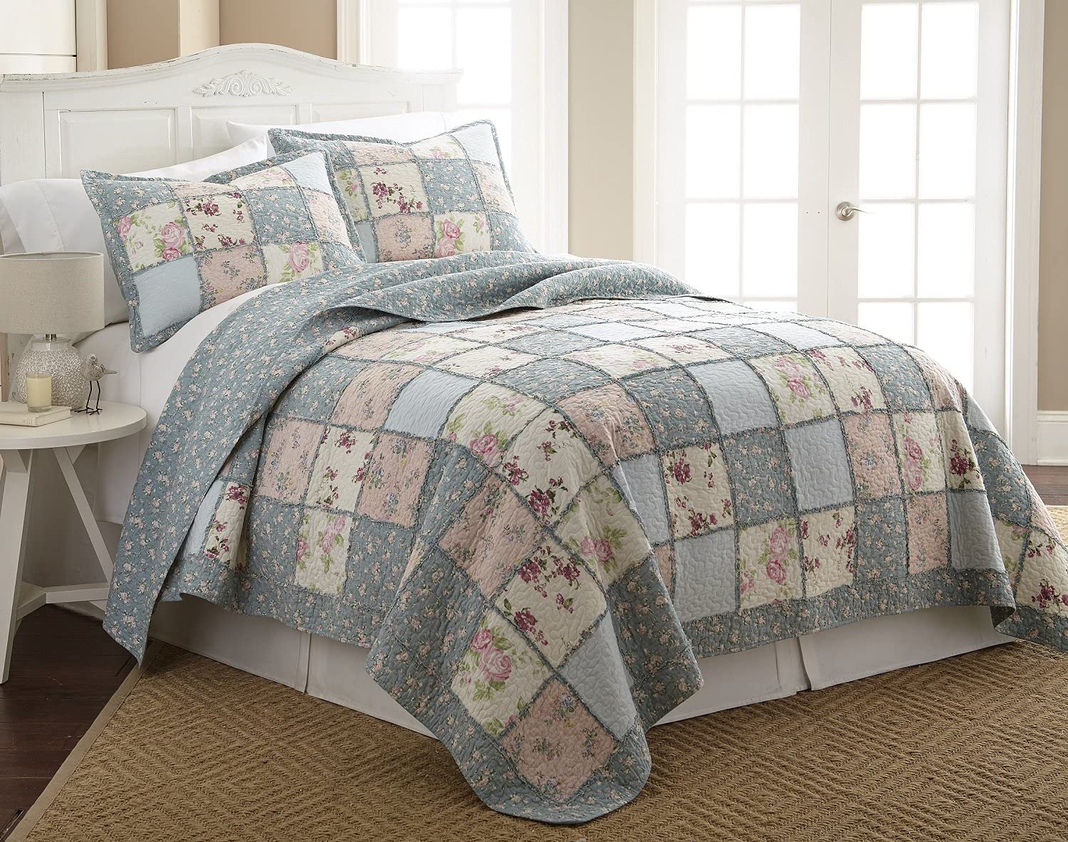 Juego De Ropa De Cama Chezmoi Collection Abbi De 3 Piezas Shabby Chic Quee - Venta Internacional.