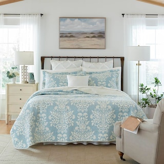 Foto 1 | Set De Colcha Laura Ashley, 100% Algodón, Color Azul - Venta Internacional.