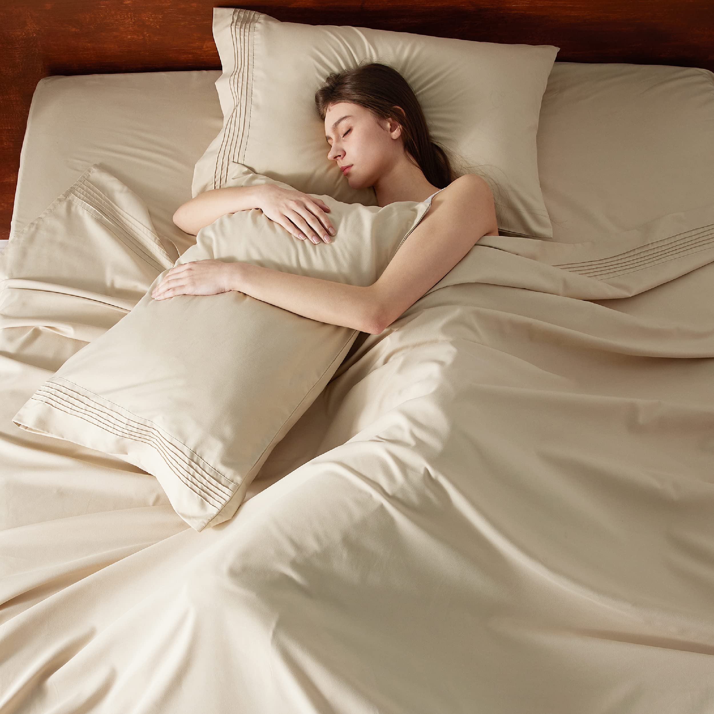 Foto 4 | Juego De Sábanas Bedsure Deep Pocket Queen Con Capacidad Para Absorber La Humedad - Venta Internacional.