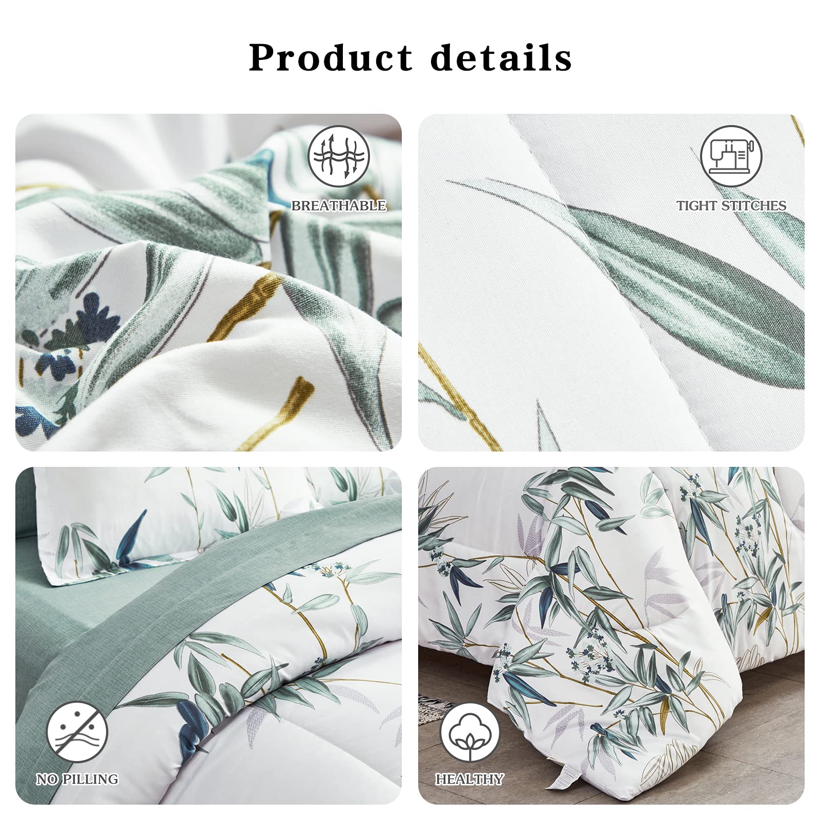 Foto 4 | Juego de Edredón Bed In a Bag King Verde con Sábanas 7 Piezas - Venta Internacional