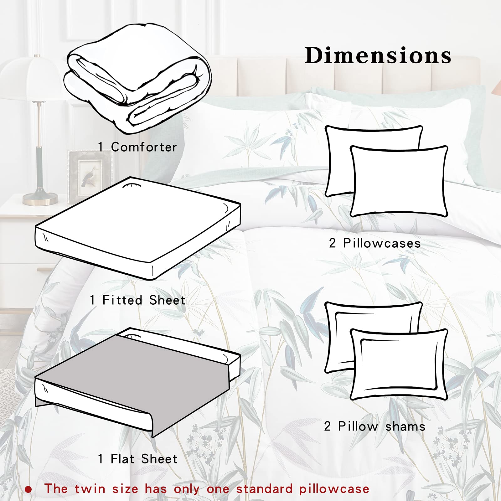 Foto 6 | Juego de Edredón Bed In a Bag King Verde con Sábanas 7 Piezas - Venta Internacional