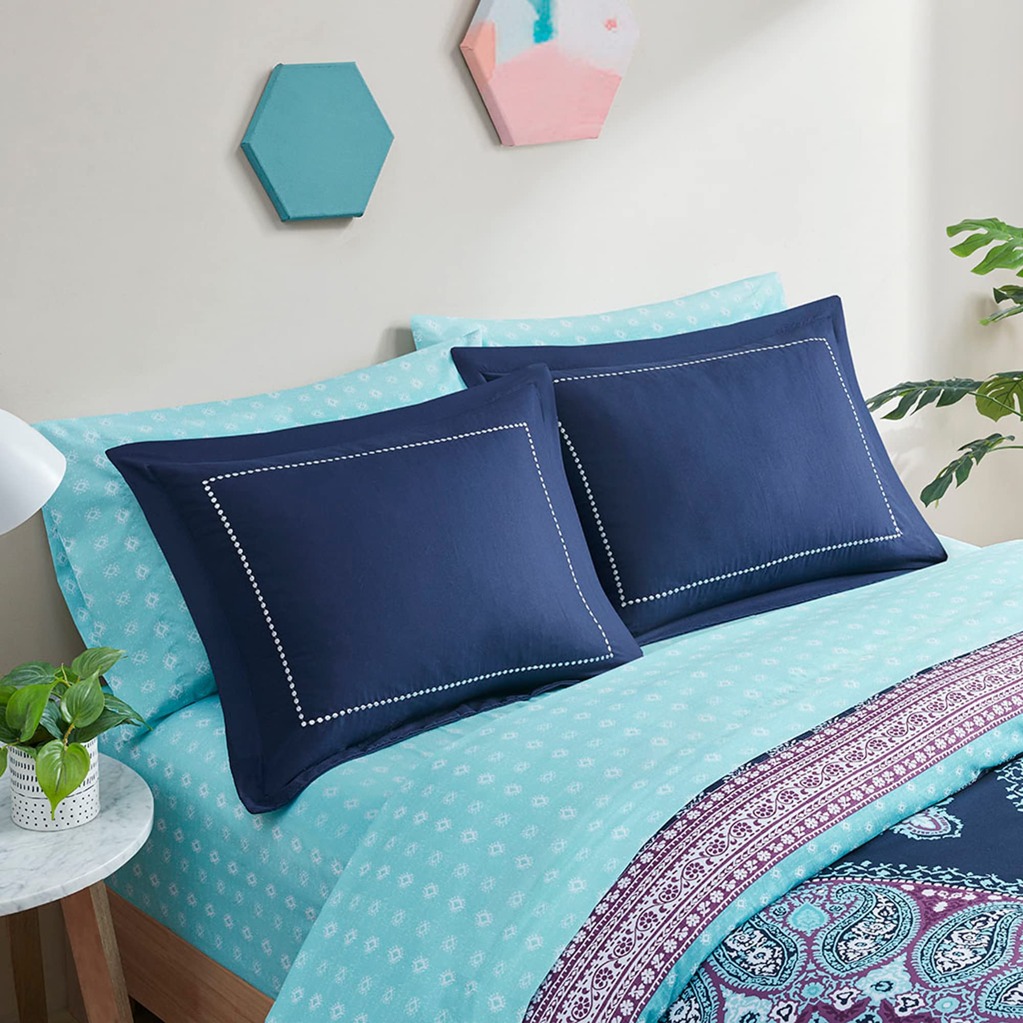 Foto 4 pulgar | Set De Edredón Degrees Of Comfort, Tamaño Completo, Color Azul Bohemio Manda - Venta Internacional.