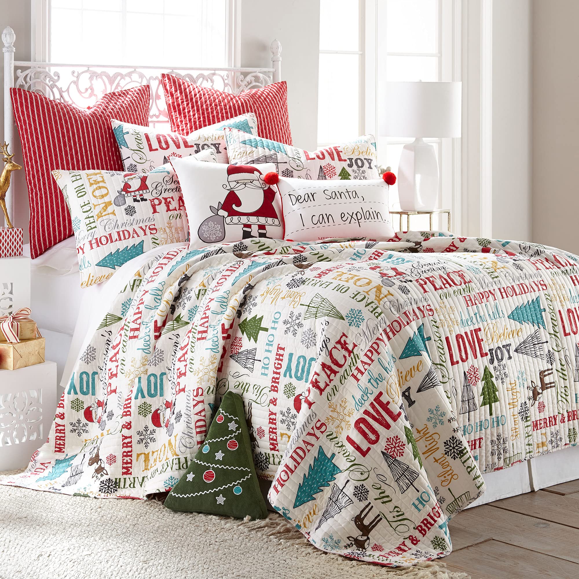 Foto 3 pulgar | Juego De Cama Levtex Home Merry & Bright Santa Claus Lane Quilt - Venta Internacional.