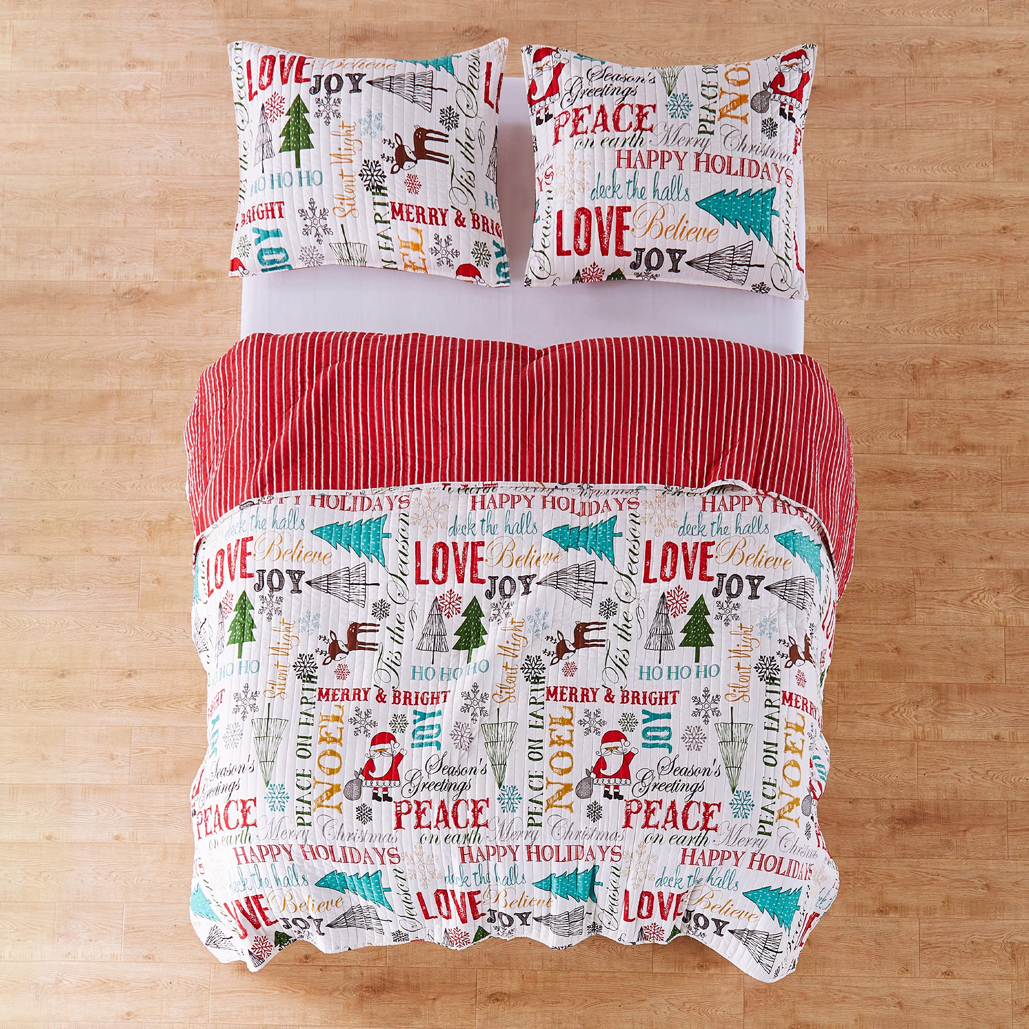 Foto 4 pulgar | Juego De Cama Levtex Home Merry & Bright Santa Claus Lane Quilt - Venta Internacional.