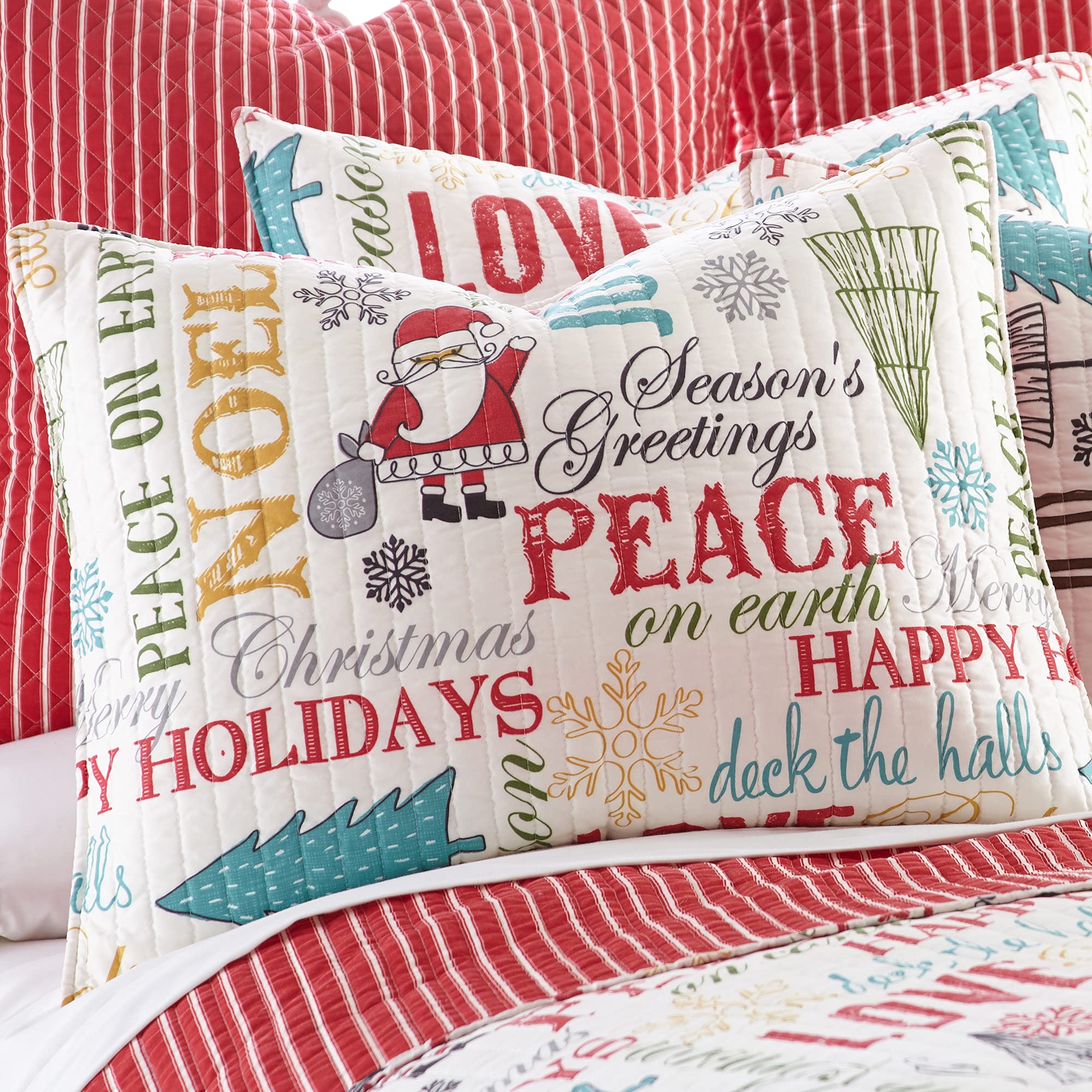 Foto 5 pulgar | Juego De Cama Levtex Home Merry & Bright Santa Claus Lane Quilt - Venta Internacional.