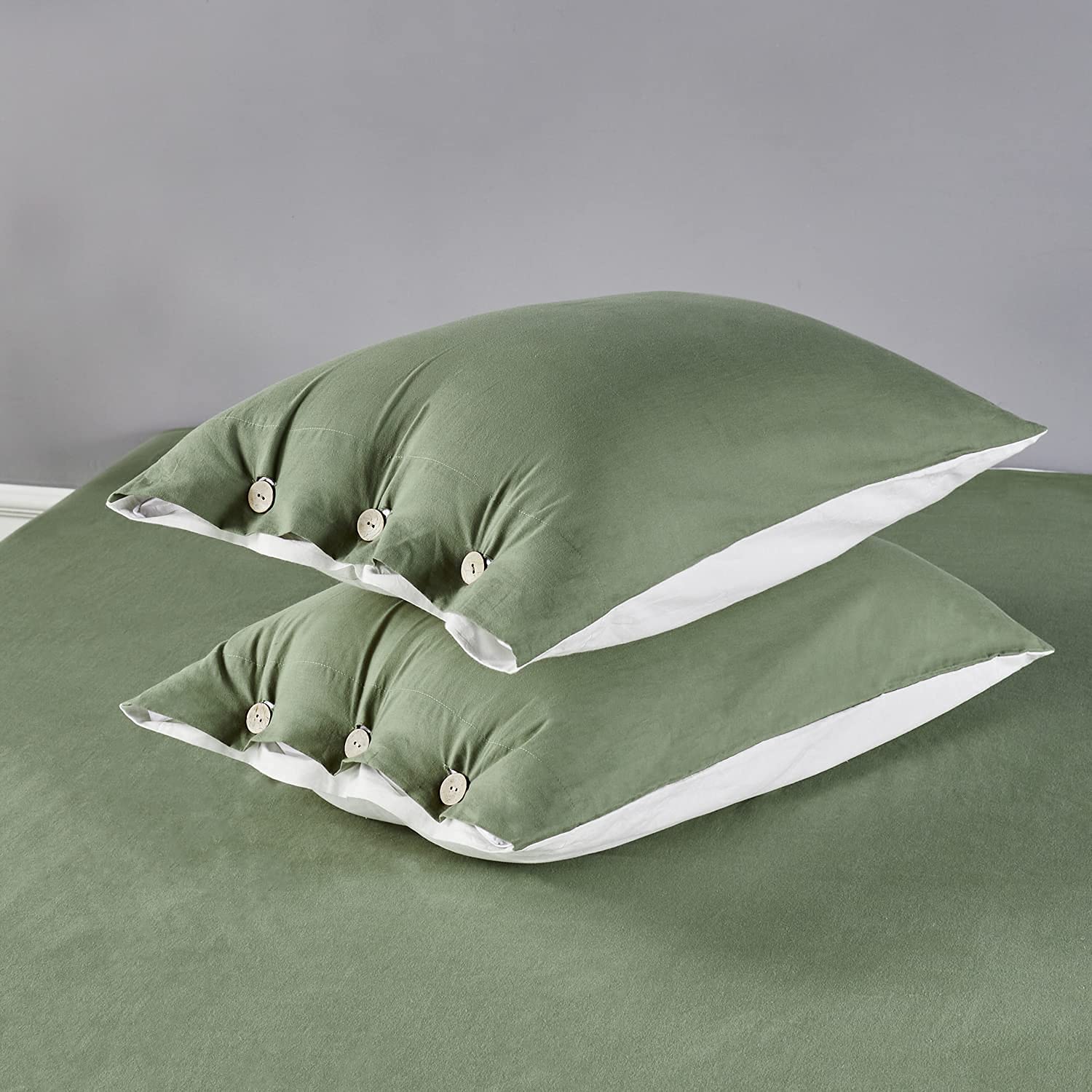 Foto 8 pulgar | Funda Nórdica Jellymoni 100% Algodón Lavado Reversible Verde y Blanco - Venta Internacional