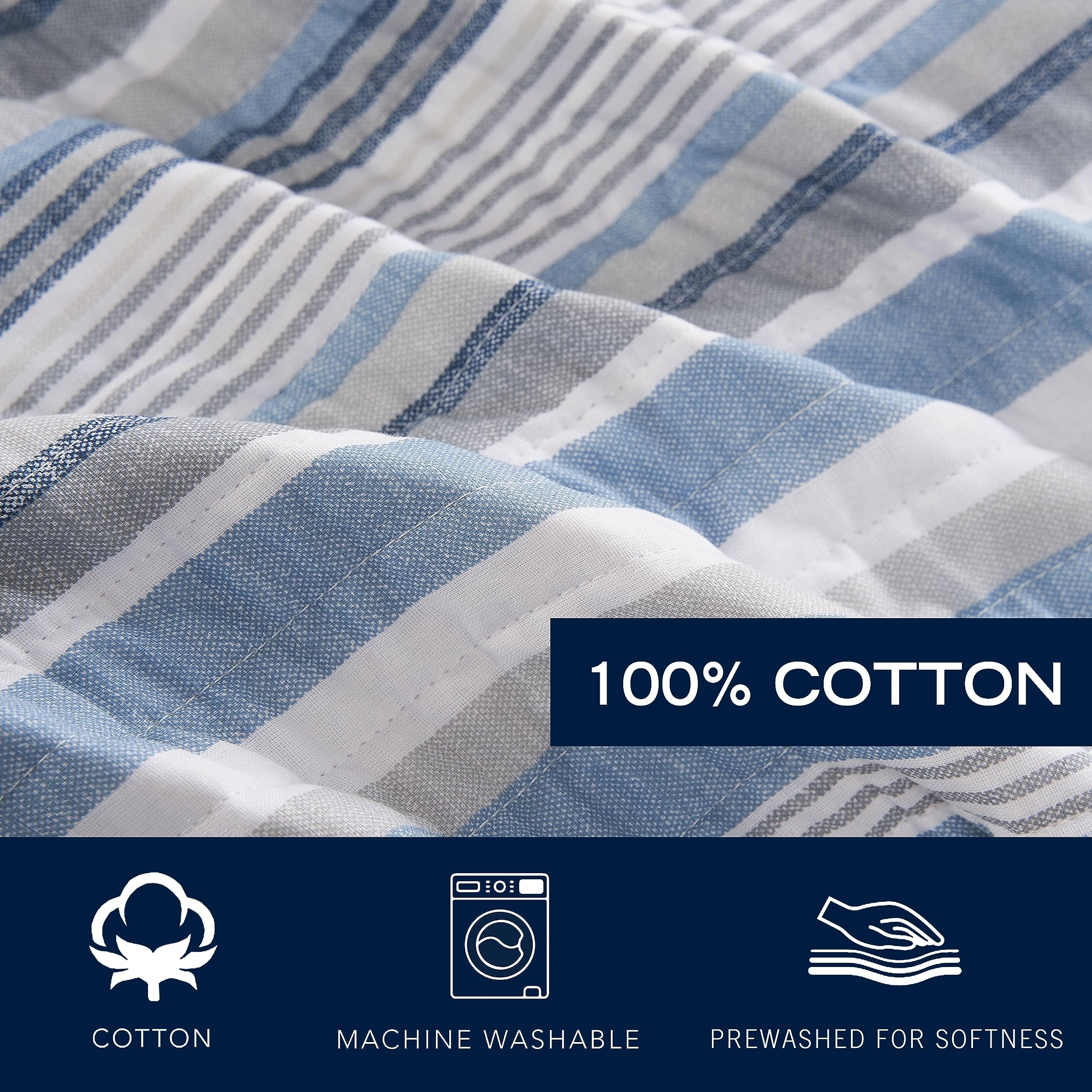 Foto 7 | Set De Colcha Nautica King Jettison De Algodón, Color Gris Y - Venta Internacional.