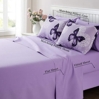Foto 2 | Bed In A Bag Artall Full/queen Size 8 Piezas Con Forma De Mariposa Morada - Venta Internacional.