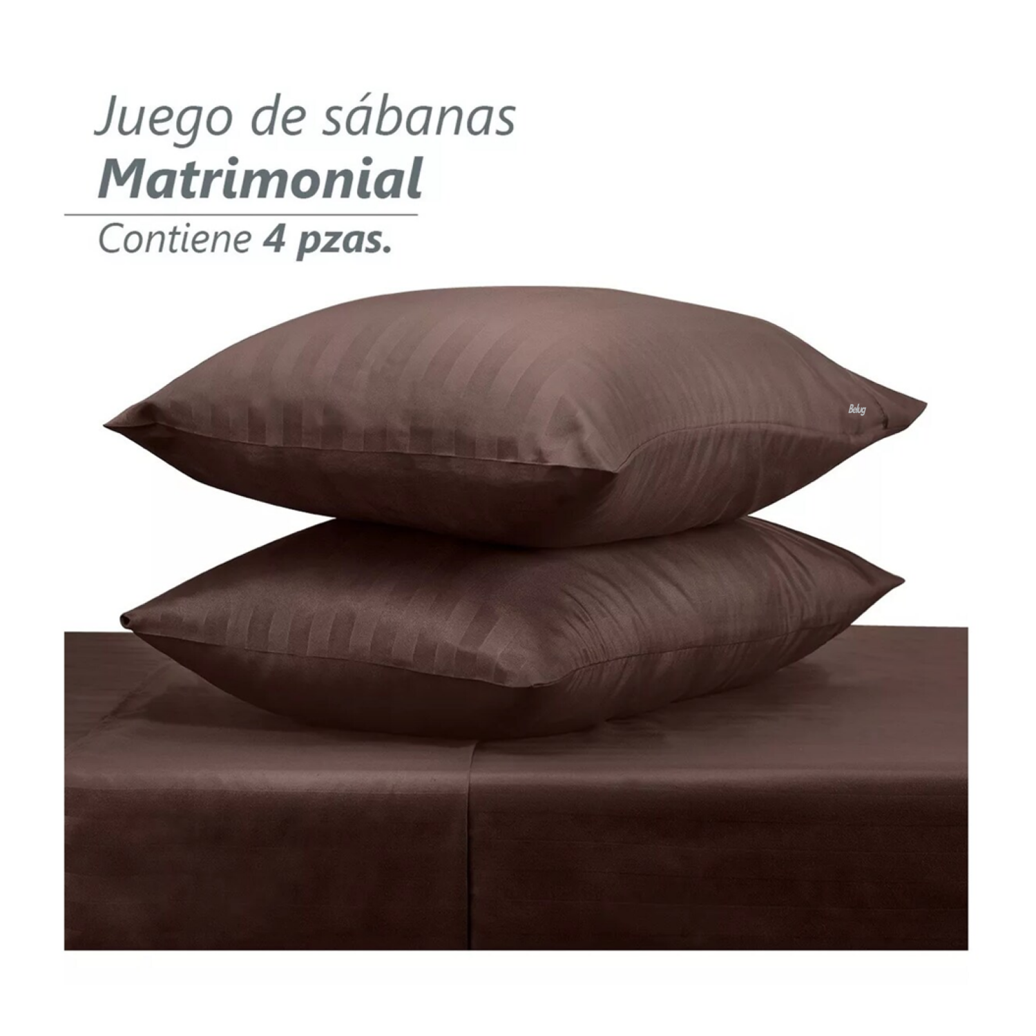 Foto 4 pulgar | Juego de Sabanas Matrimonial Egipcian Premium 2800 Hilos 4 Piezas Cafe