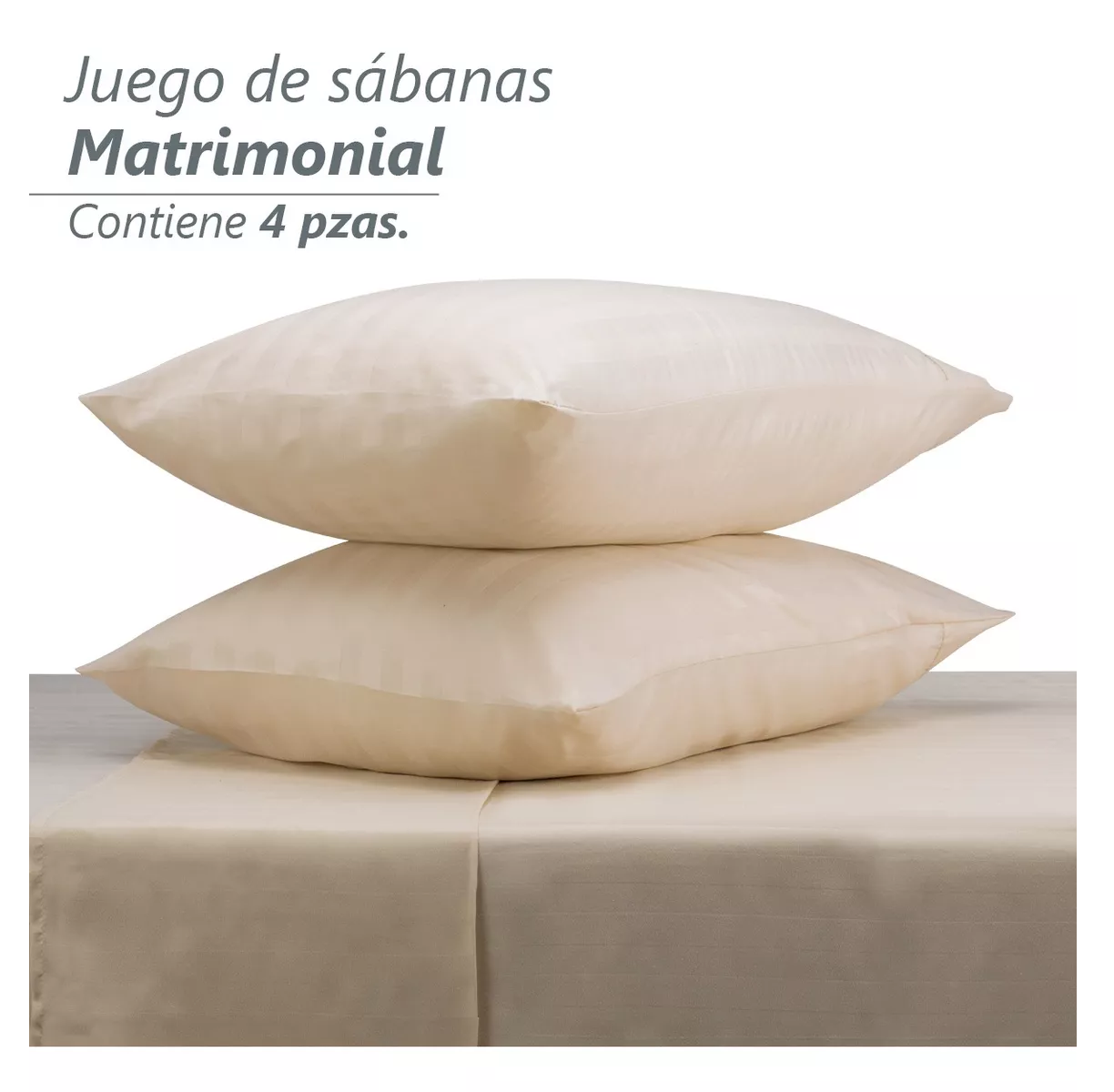 Foto 6 pulgar | Juego de Sabanas Matrimonial Egipcian Premium 2800 Hilos 4 Piezas Crema