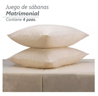 Foto 5 | Juego de Sabanas Matrimonial Egipcian Premium 2800 Hilos 4 Piezas Crema