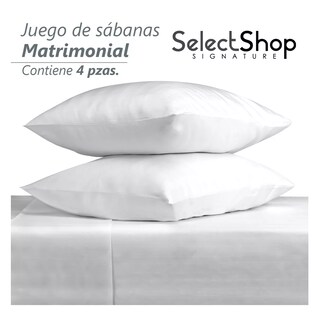 Foto 3 | Juego de Sabanas Matrimonial Egipcian Premium 2800 Hilos 4 Piezas Blanco