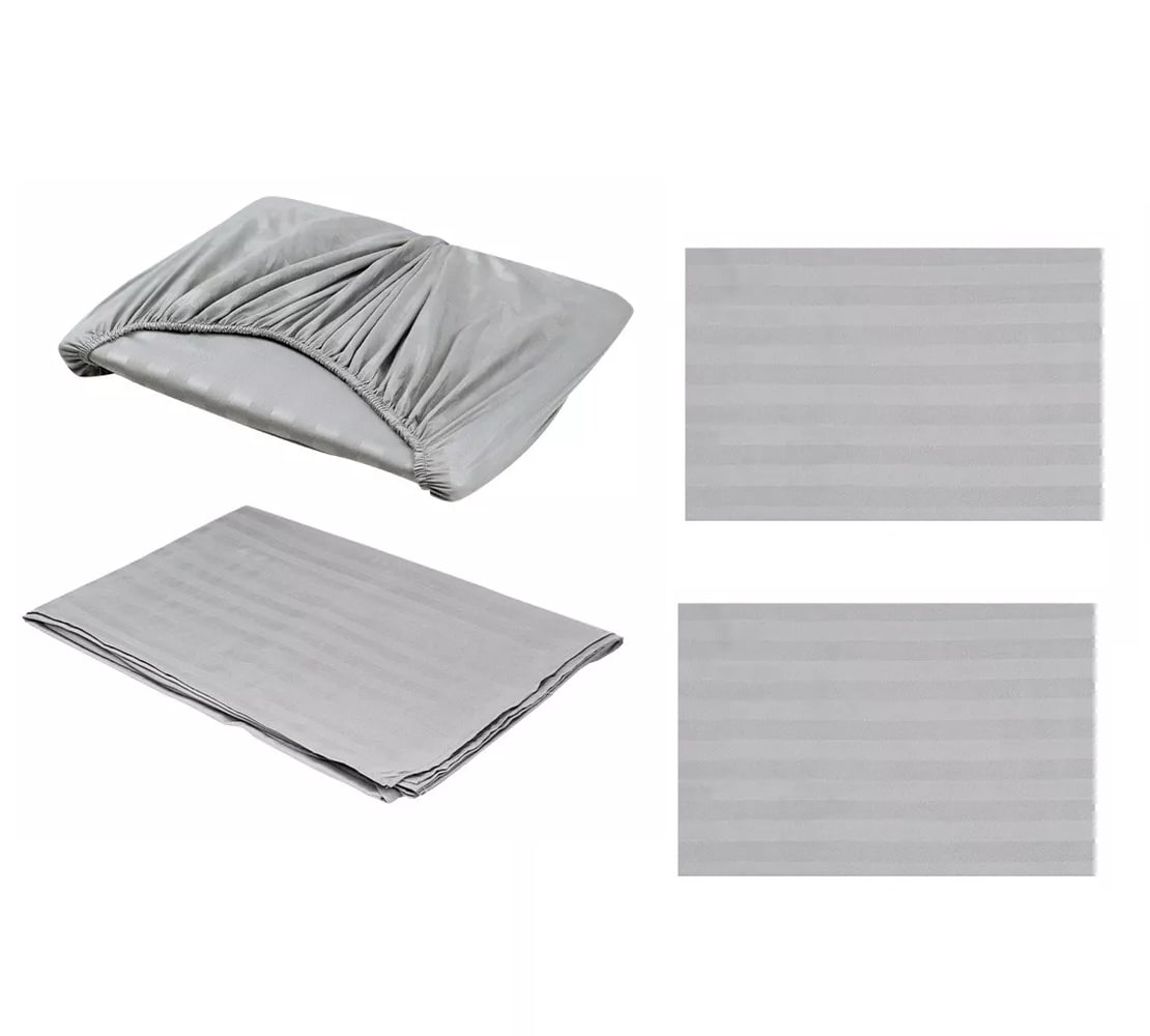 Juego de Sabanas Matrimonial Egipcian Premium 2800 Hilos 4 Piezas Gris Claro $779