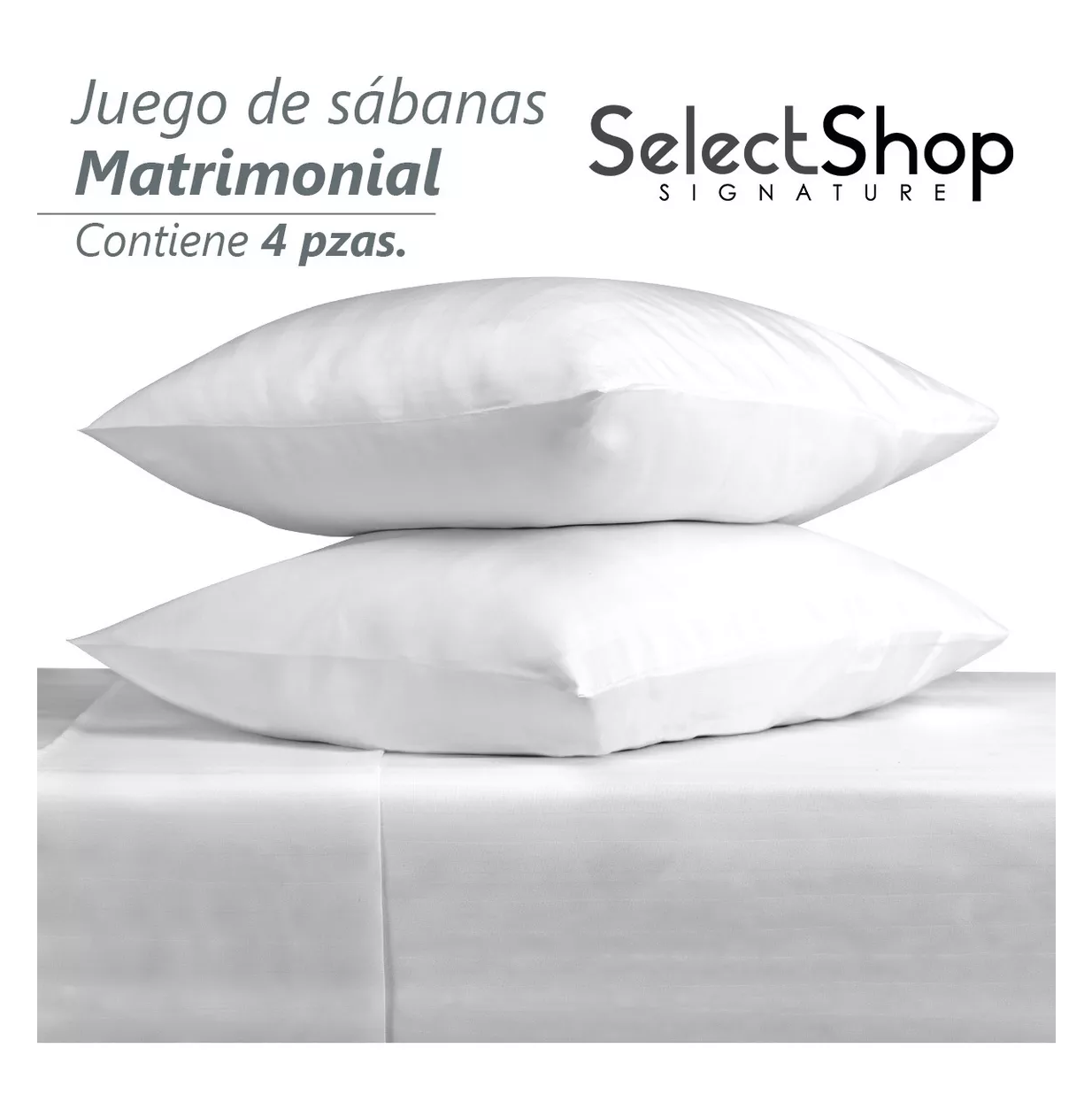 Foto 4 pulgar | Juego de Sabanas Matrimonial Egipcian Premium 2800 Hilos 4 Piezas Blanco