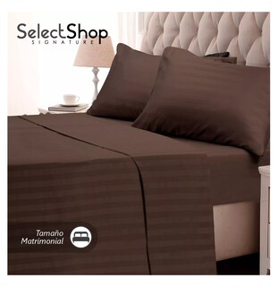Foto 4 | Juego de Sabanas Matrimonial Egipcian Premium 2800 Hilos 4 Piezas Cafe
