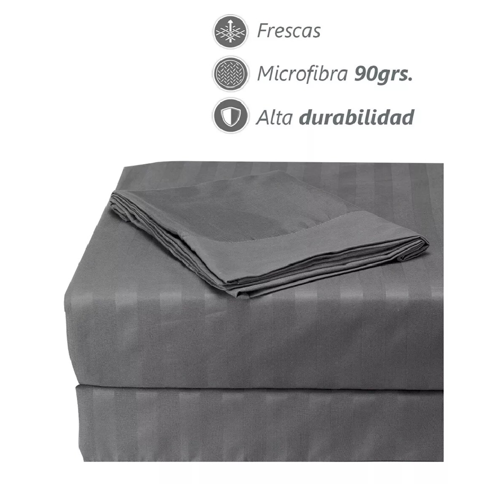 Foto 4 pulgar | Juego de Sabanas Matrimonial Egipcian Premium 2800 Hilos 4 Piezas Gris Oscuro