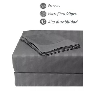 Foto 3 | Juego de Sabanas Matrimonial Egipcian Premium 2800 Hilos 4 Piezas Gris Oscuro