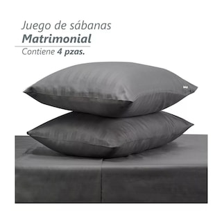 Foto 4 | Juego de Sabanas Matrimonial Egipcian Premium 2800 Hilos 4 Piezas Gris Oscuro
