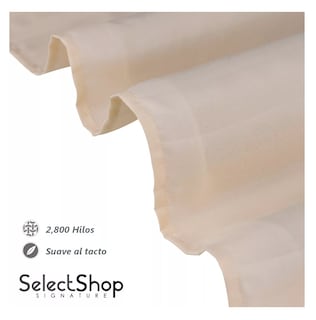 Foto 3 | Juego de Sabanas Matrimonial Egipcian Premium 2800 Hilos 4 Piezas Crema