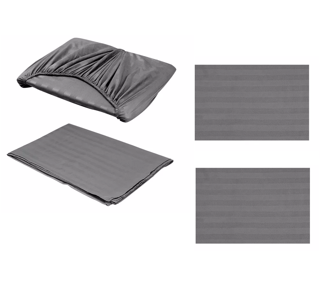 Juego de Sabanas Matrimonial Egipcian Premium 2800 Hilos 4 Piezas Gris Oscuro
