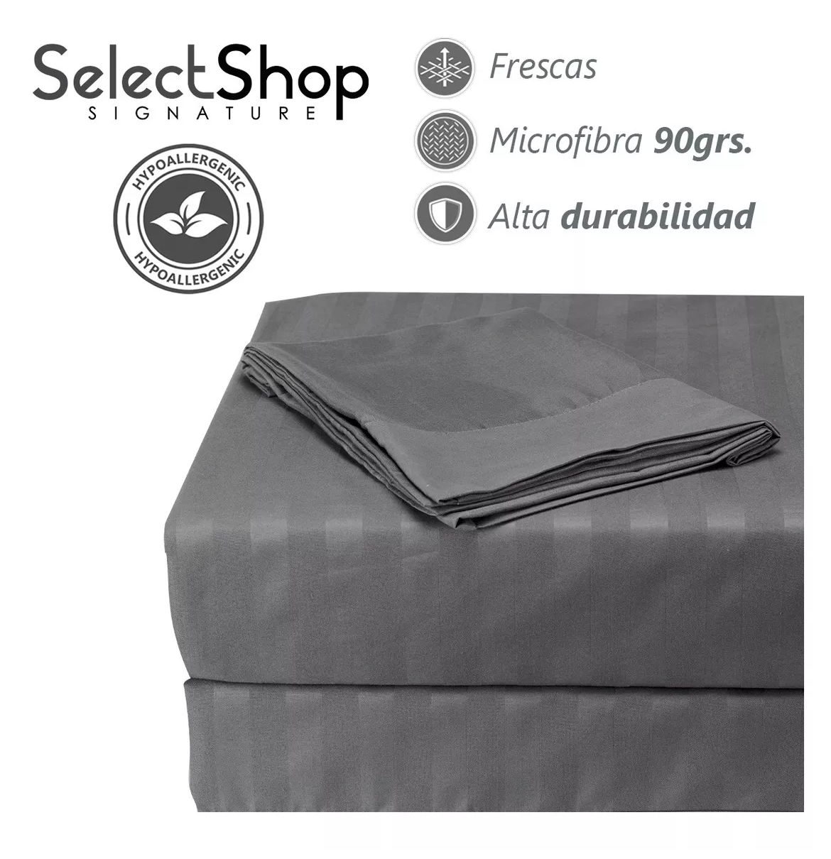 Foto 5 pulgar | Juego de Sabanas Matrimonial Egipcian Premium 2800 Hilos 4 Piezas Gris Oscuro