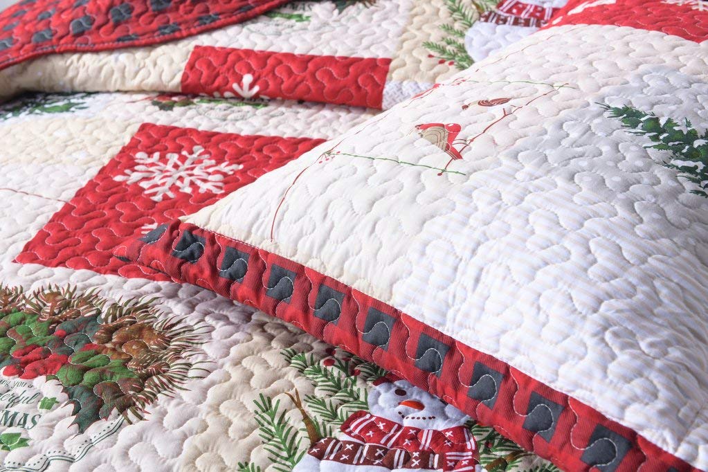 Foto 6 | Juego De Edredón Marcielo Christmas Rustic Lodge, Color Rojo Ciervo, Doble - Venta Internacional.