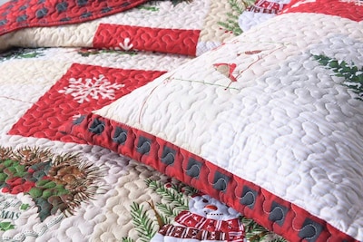 Foto 6 | Juego De Edredón Marcielo Christmas Rustic Lodge, Color Rojo Ciervo, Doble - Venta Internacional.