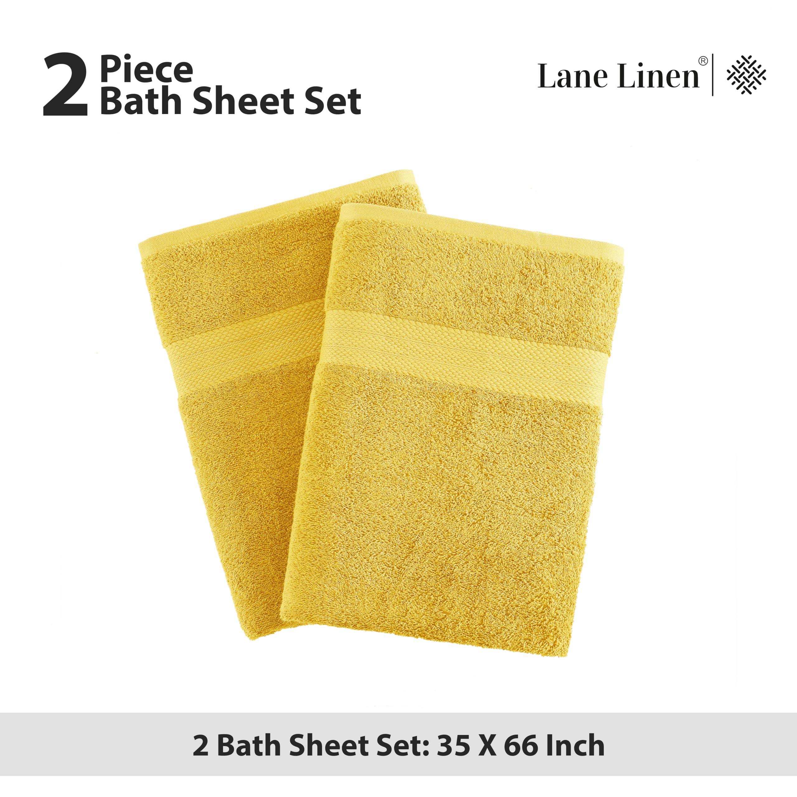 Foto 5 | Juego De Toallas De Baño Lane Linen, 100% Algodón, 35 X 66 Cm, 2 Unidades, Mimosa - Venta Internacional.