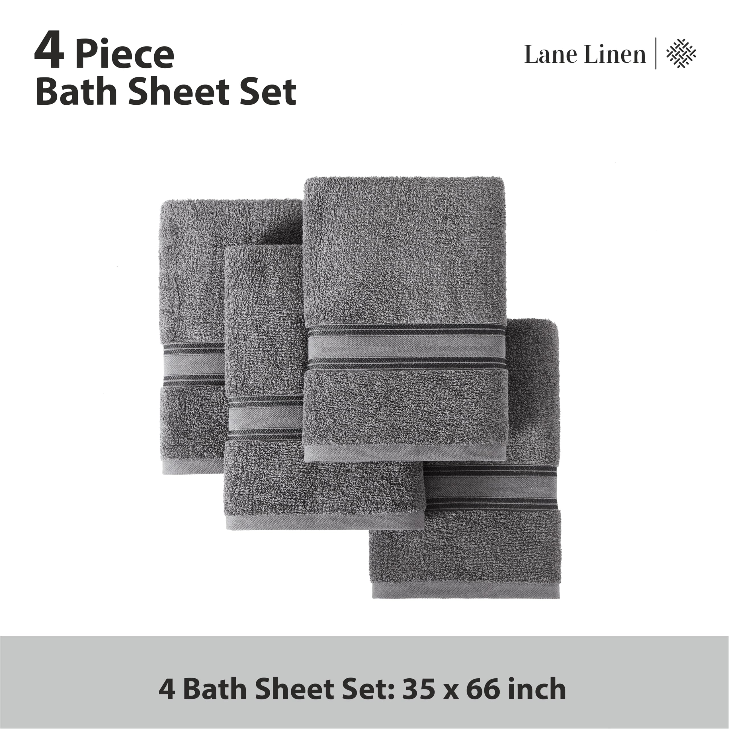 Foto 5 pulgar | Juego De Toallas De Baño Lane Linen, Toallas De Baño Extra Grandes, 4 Unidades, Algodón - Venta Internacional.