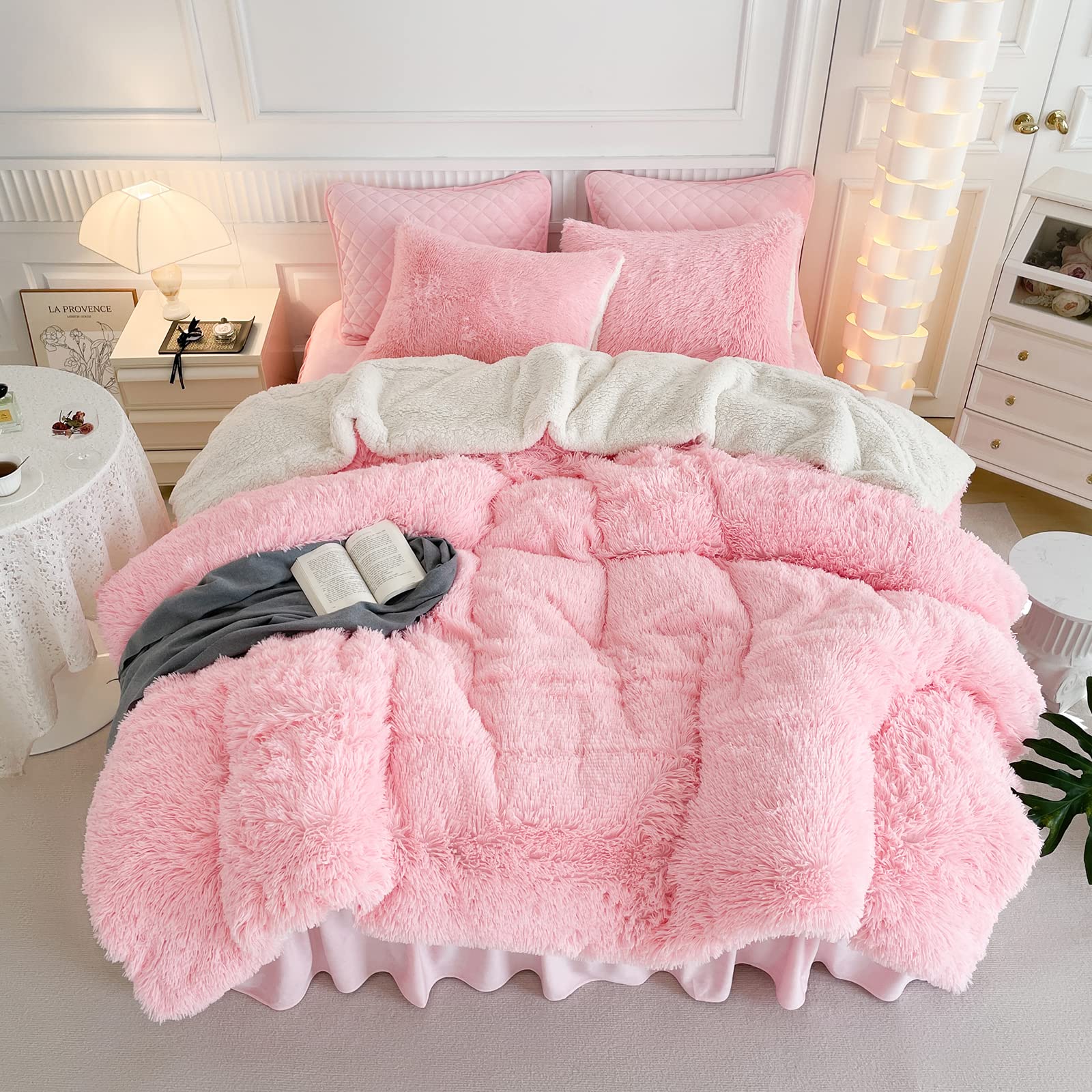 Foto 4 pulgar | Juego De Edredón Uozzi Bedding De Piel Sintética Rosa Queen, 3 Piezas - Venta Internacional.