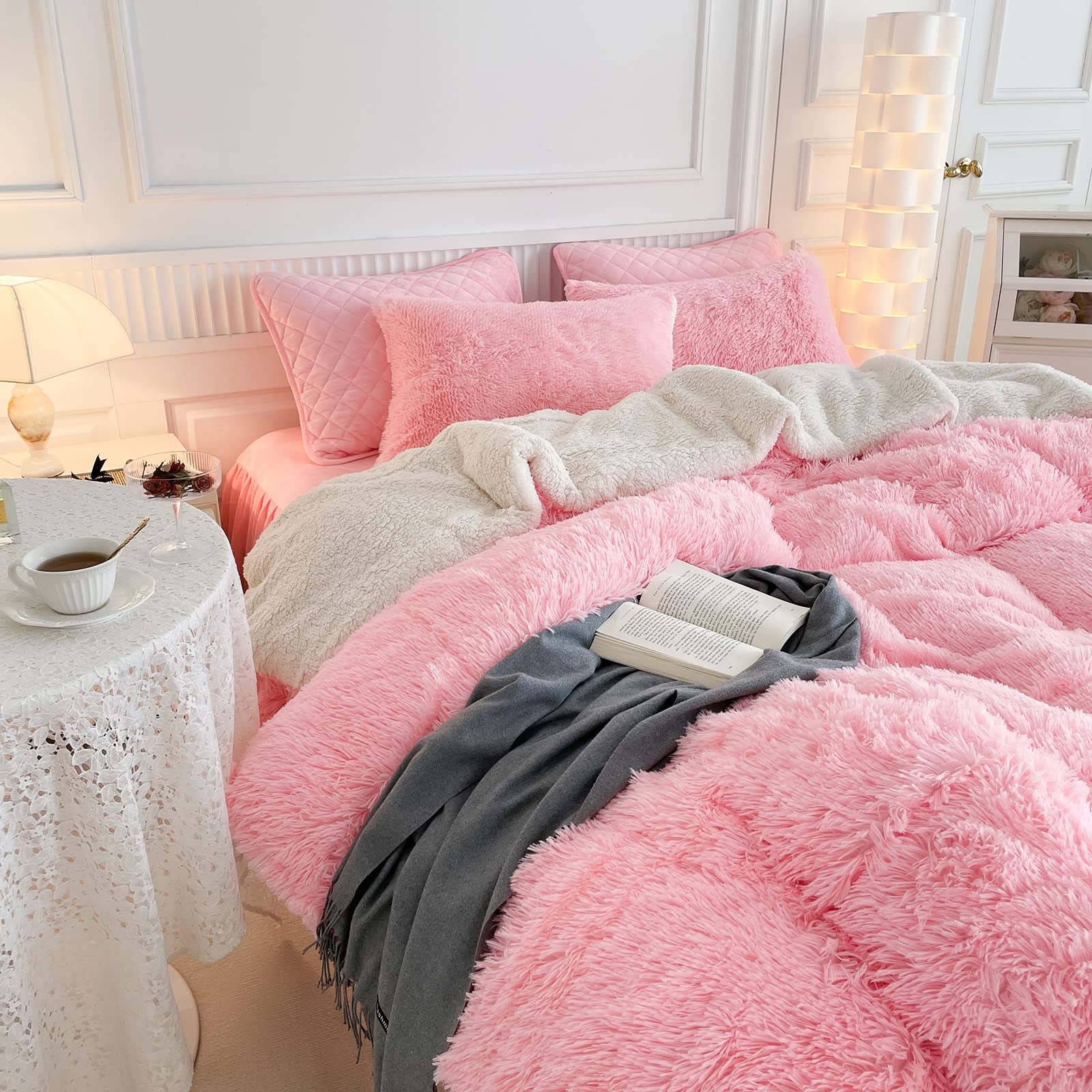 Foto 4 | Juego De Edredón Uozzi Bedding De Piel Sintética Rosa Queen, 3 Piezas - Venta Internacional.